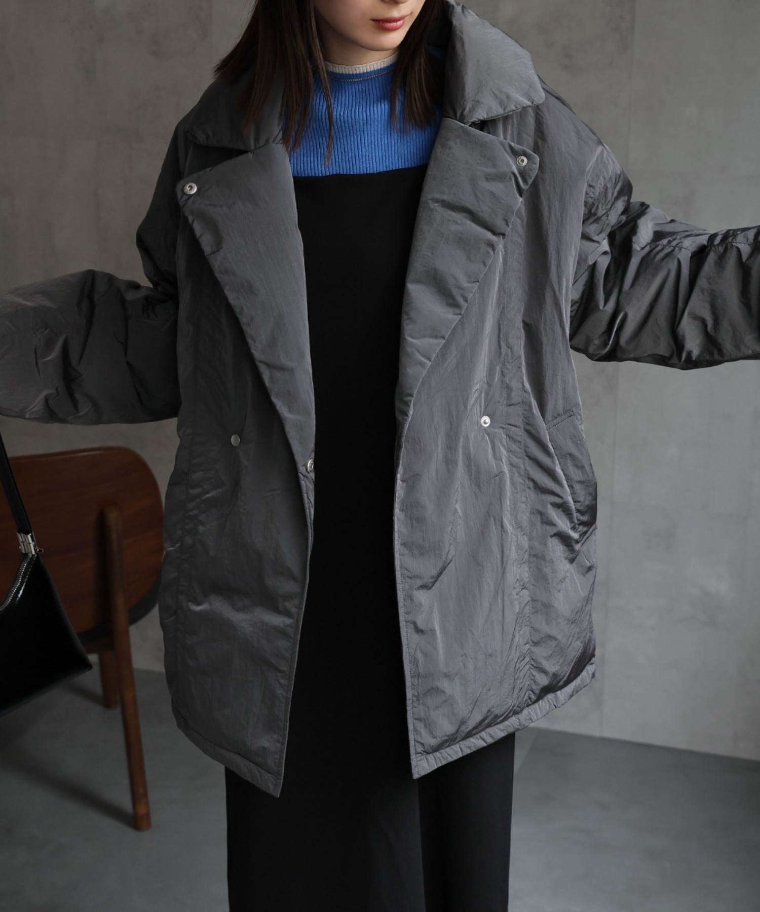 model：162cm　着用サイズ：F
