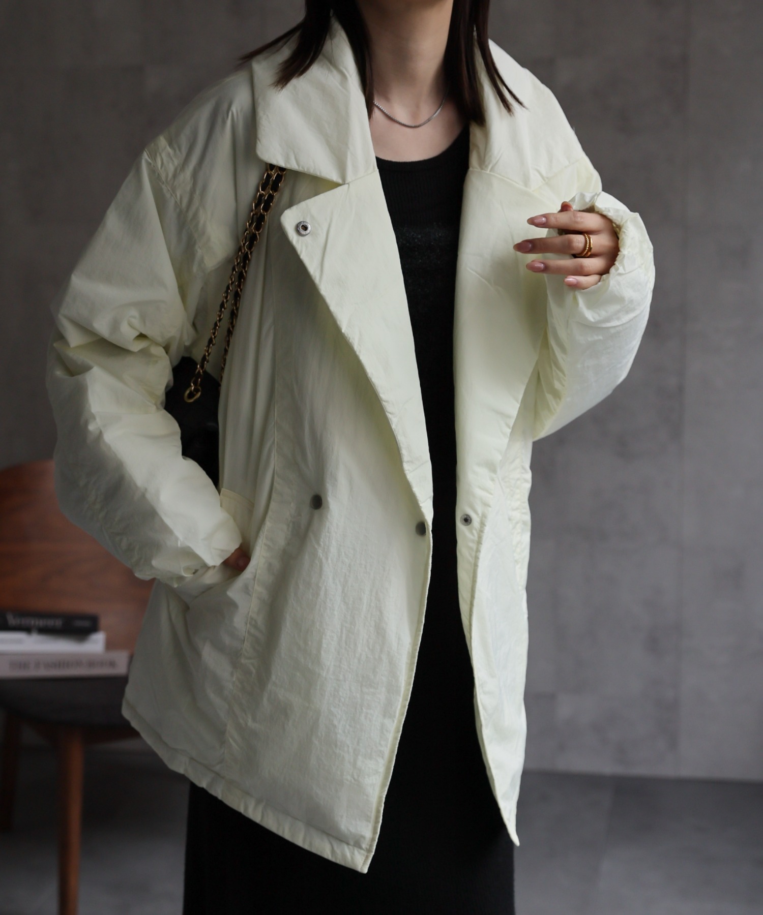 model：162cm　着用サイズ：F