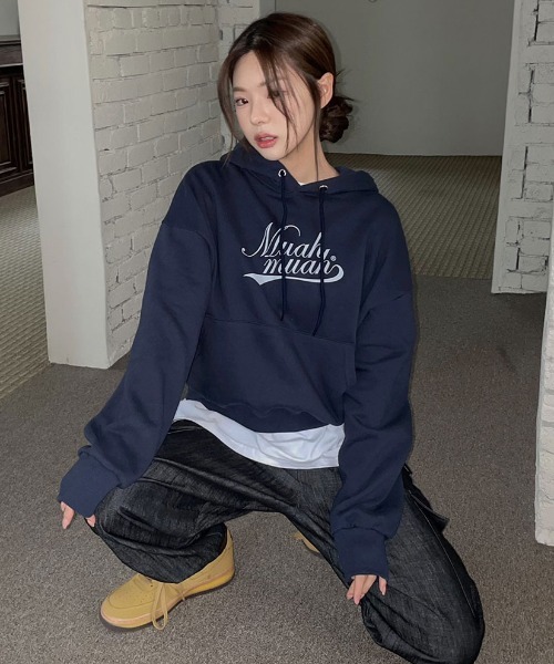 AEAE☆韓国☆人気☆男女兼用☆WEB LOGO LOOSED HOODIE 2色 (AEAE