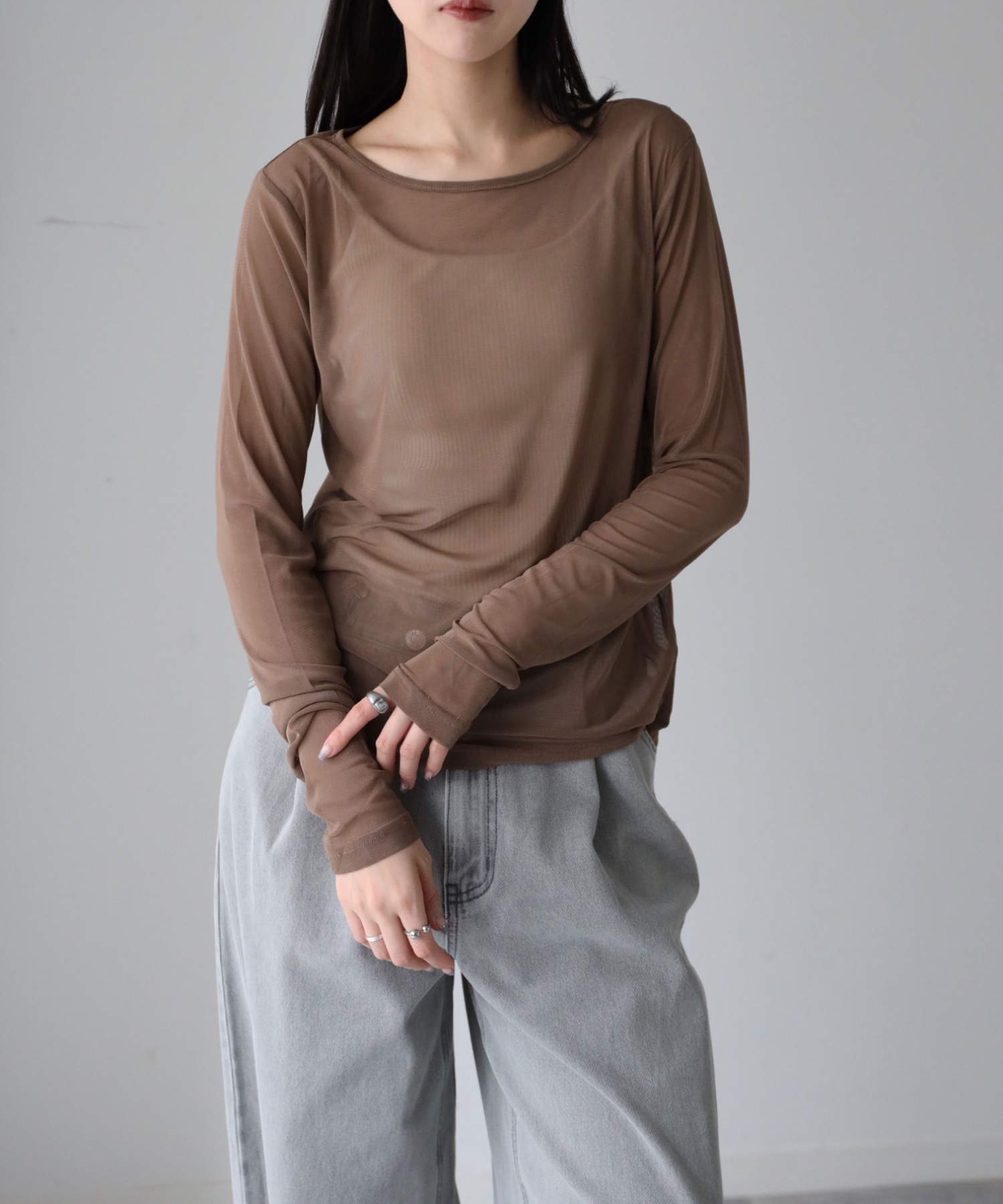 model：164cm. 着用サイズ：FREE