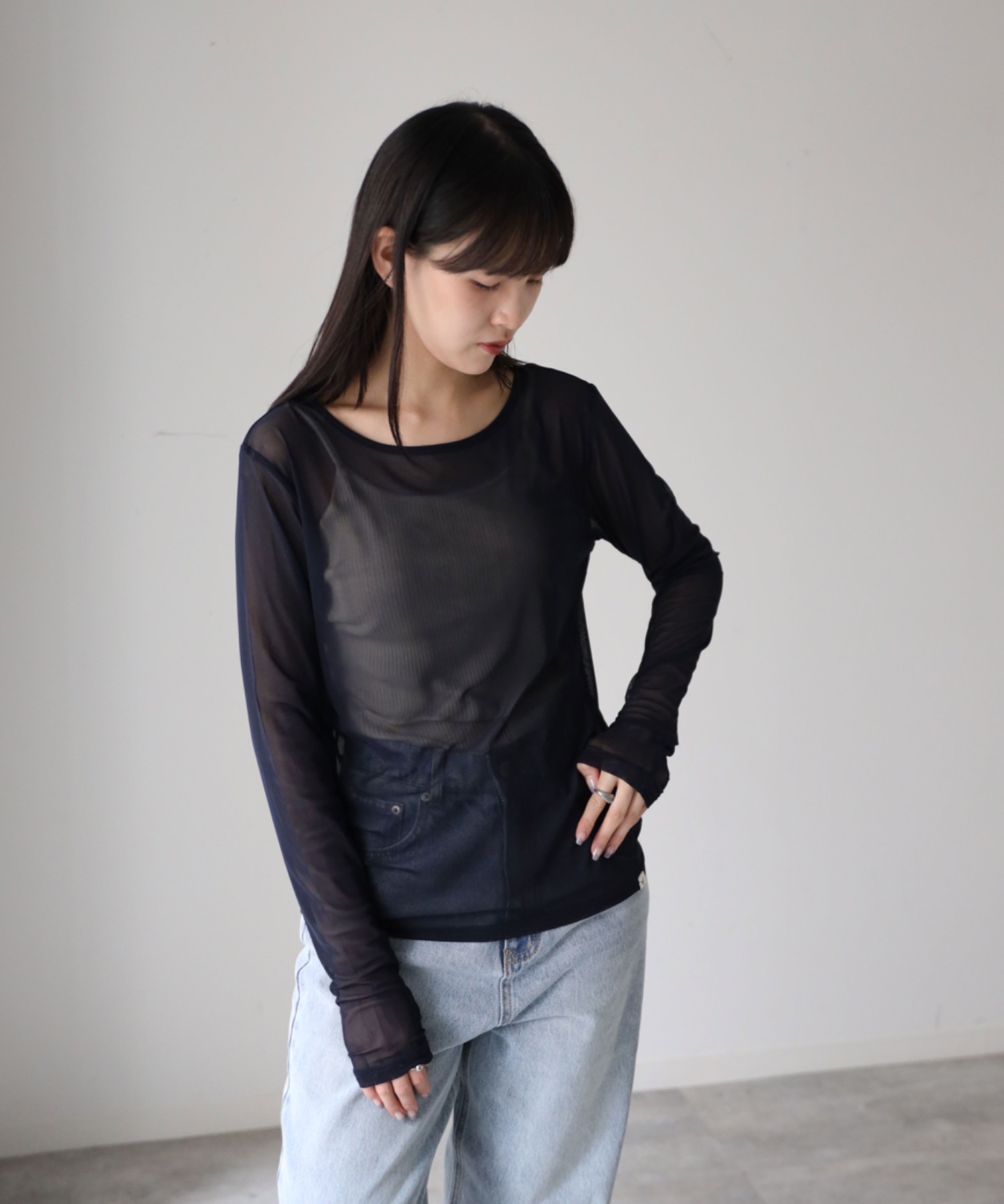 model：164cm. 着用サイズ：FREE