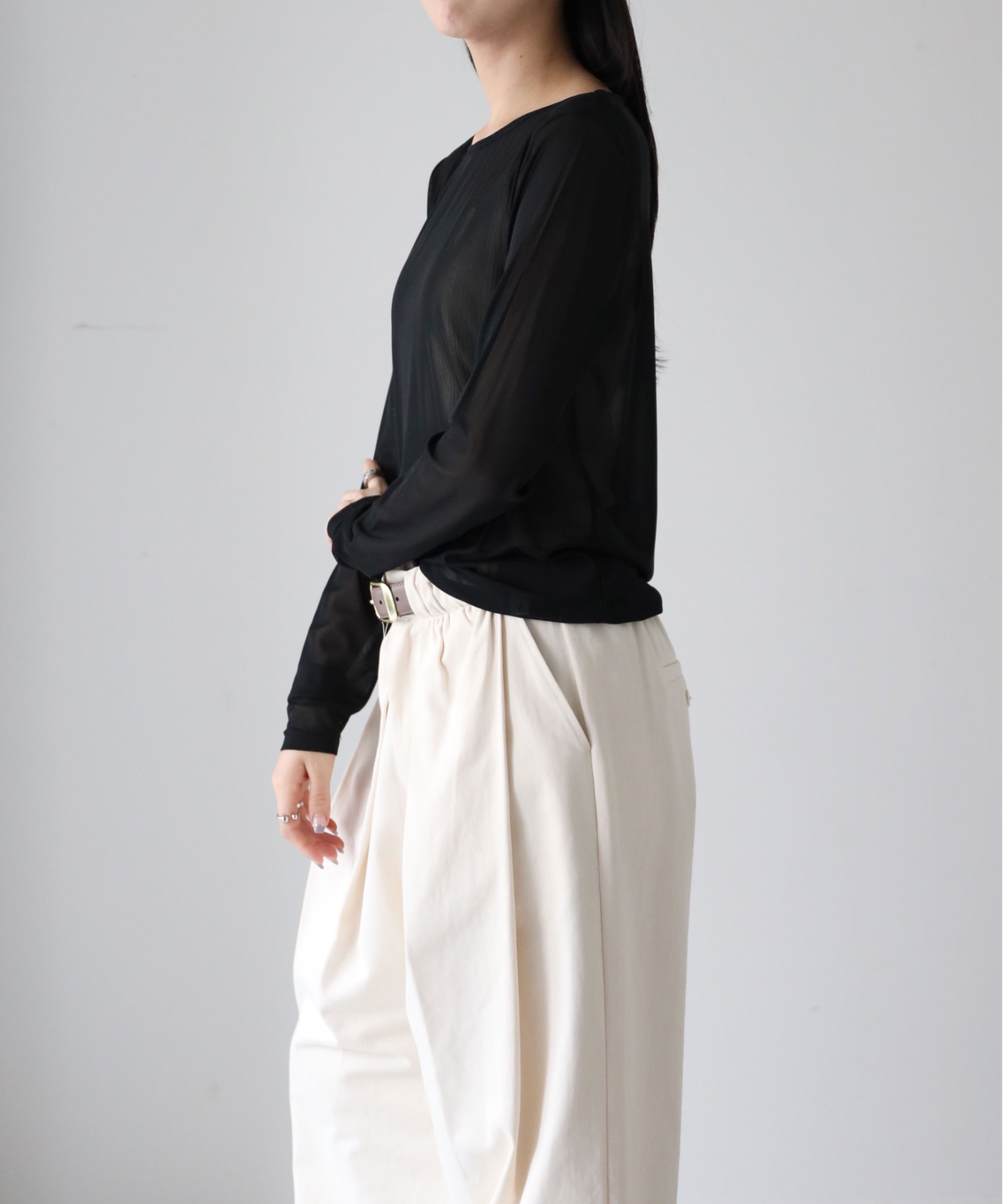 model：164cm. 着用サイズ：FREE