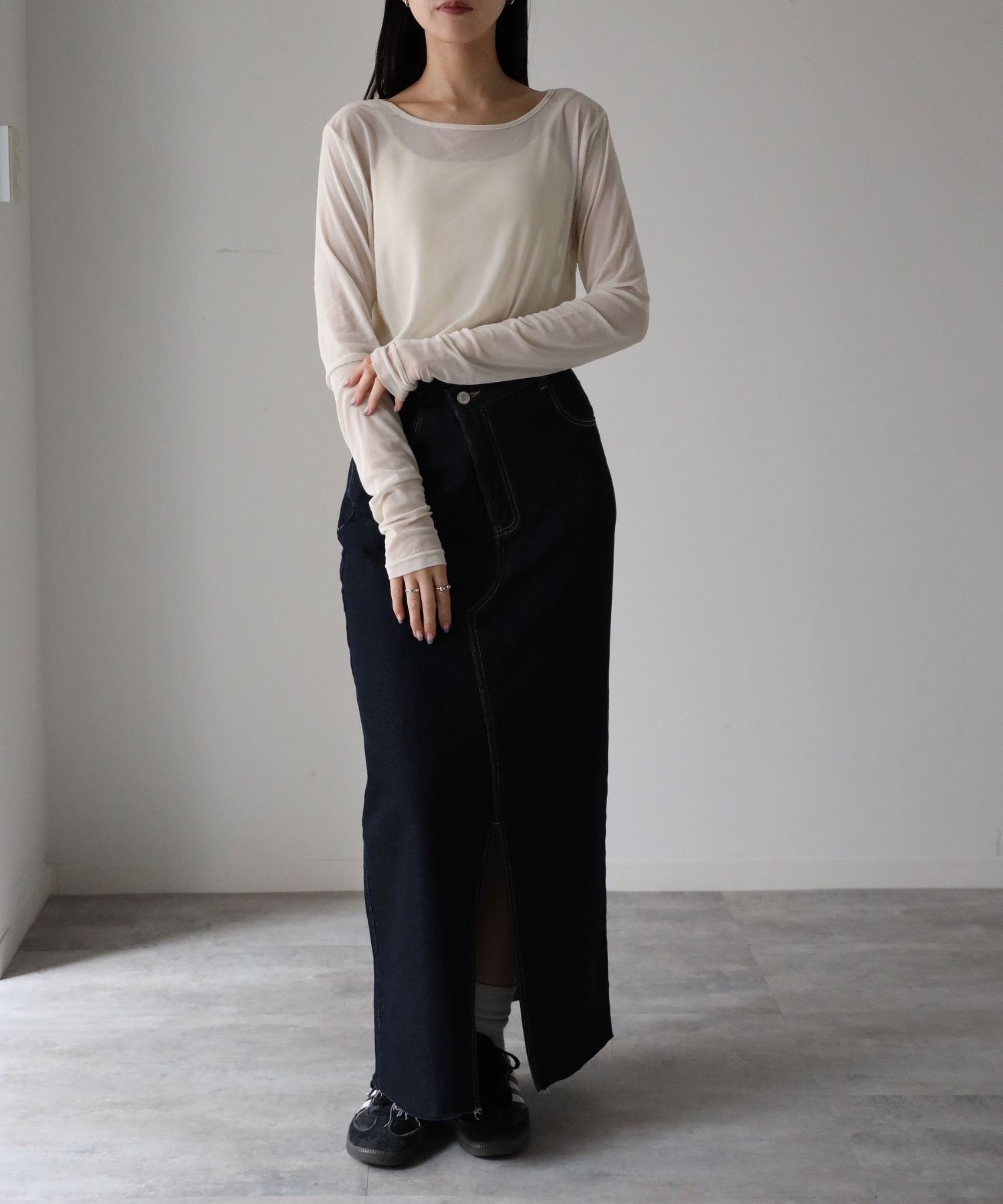 model：164cm. 着用サイズ：FREE
