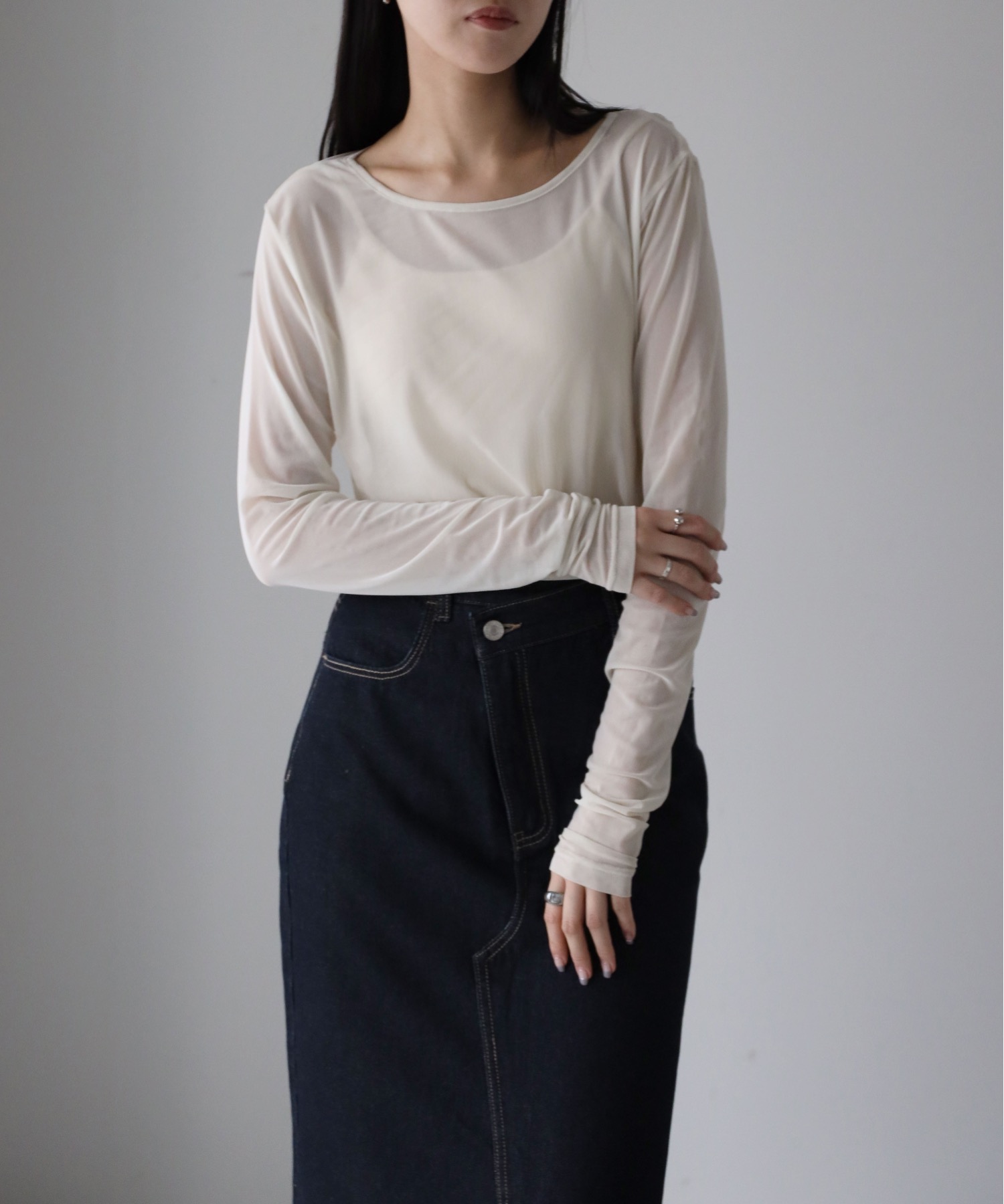 model：164cm. 着用サイズ：FREE