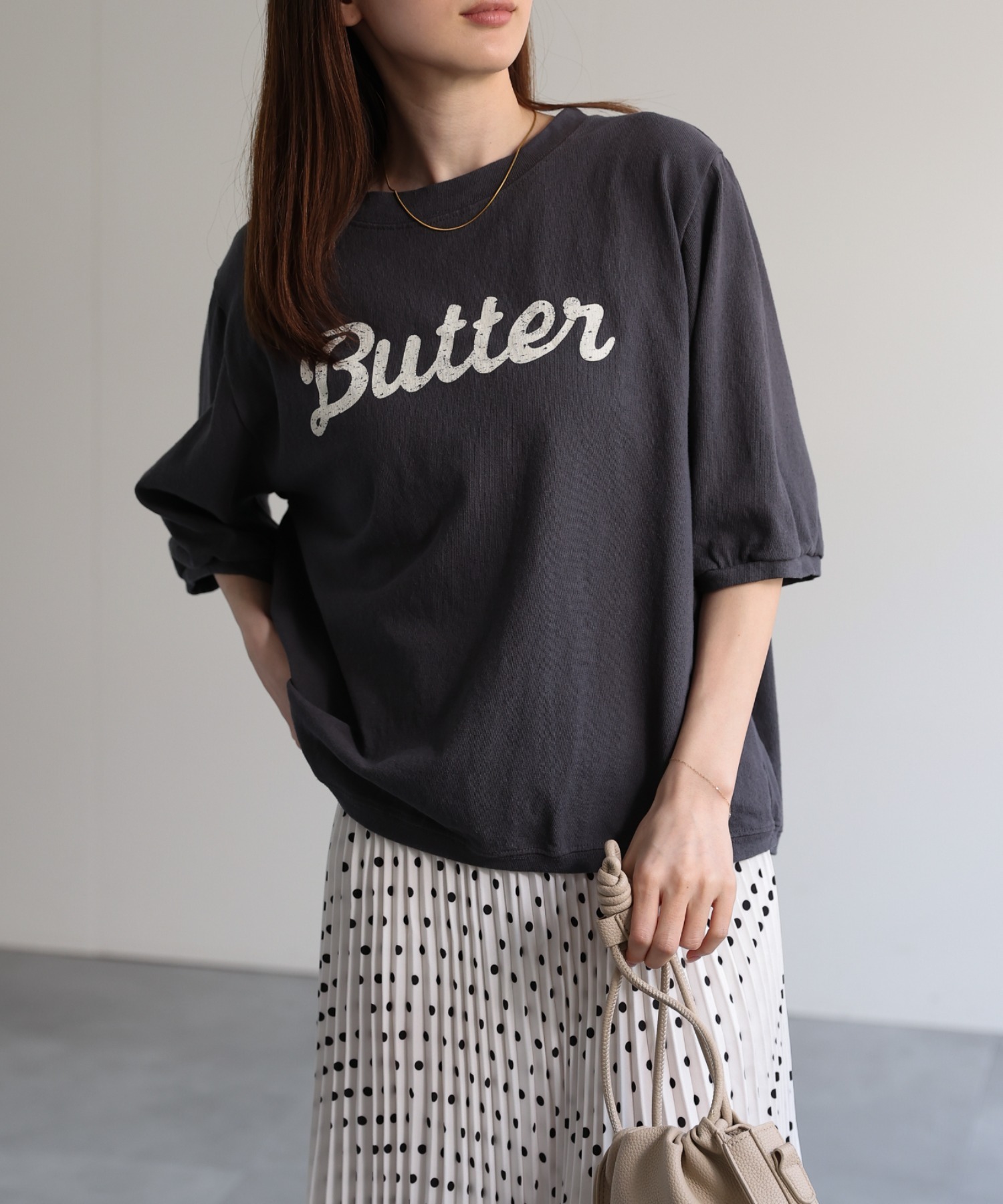 model：162cm 着用サイズ：F