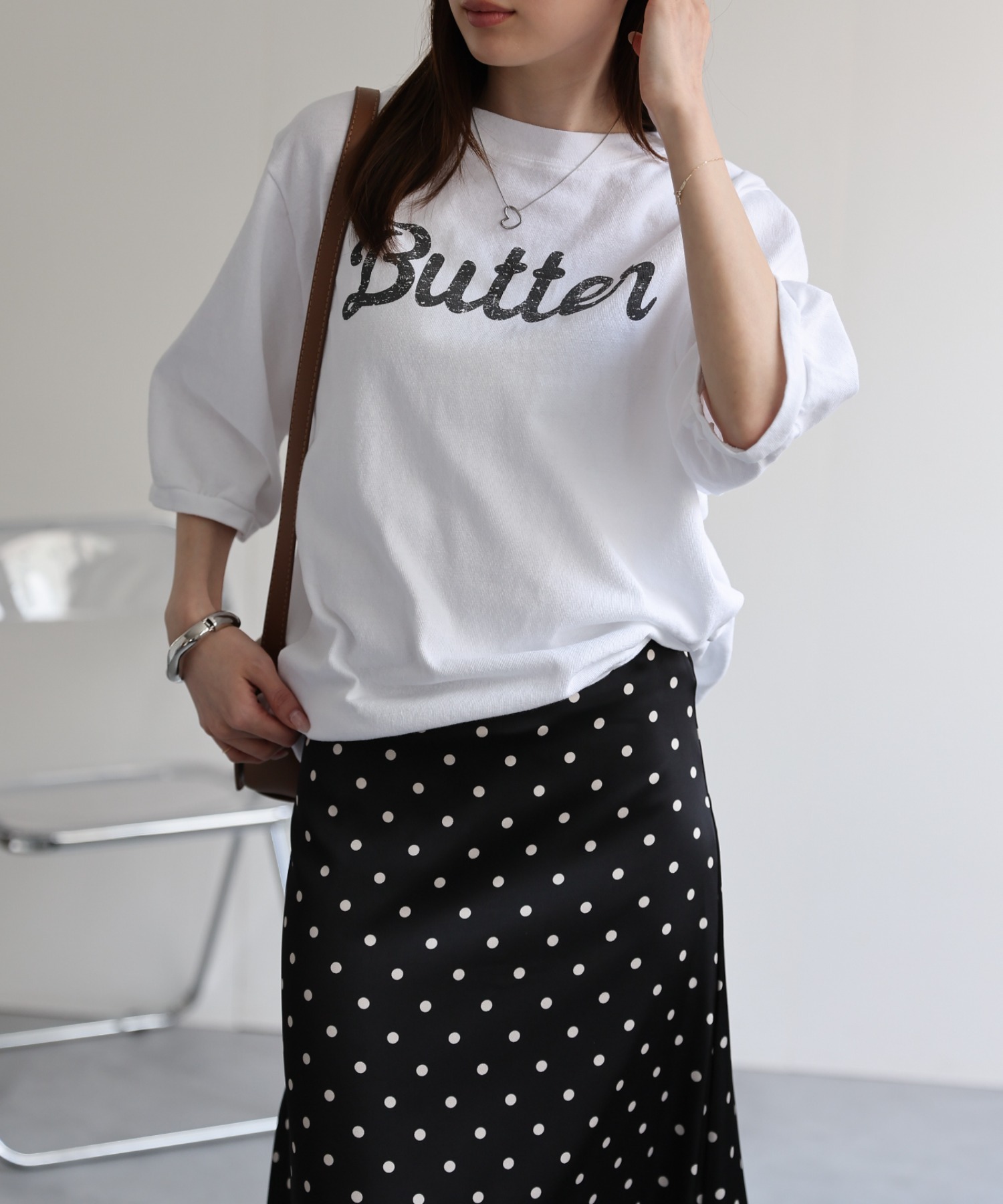 model：162cm 着用サイズ：F