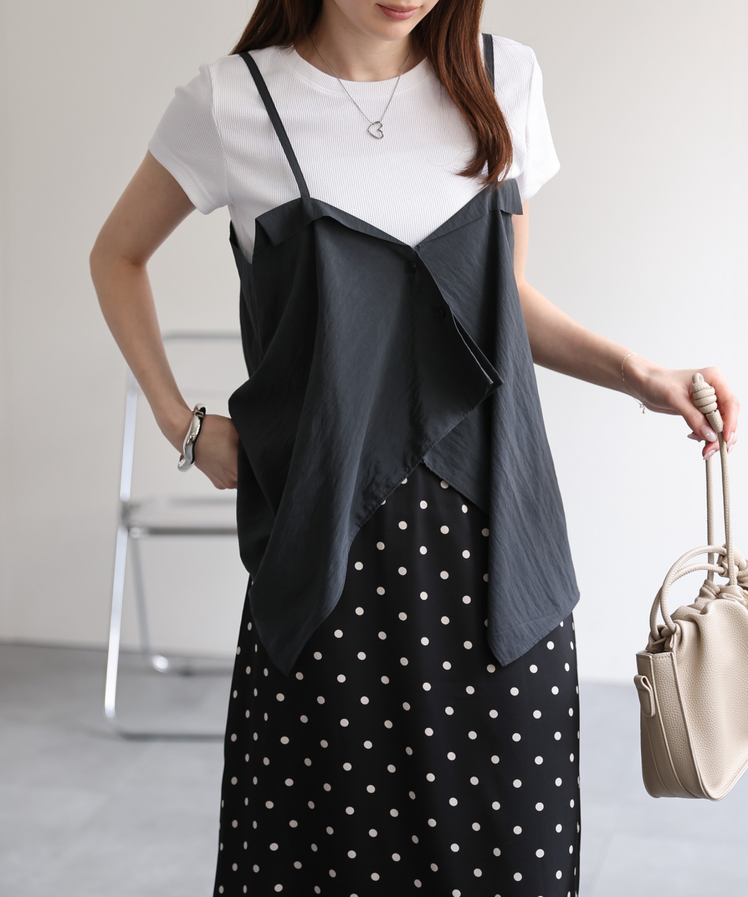 model：162cm 着用サイズ：F
