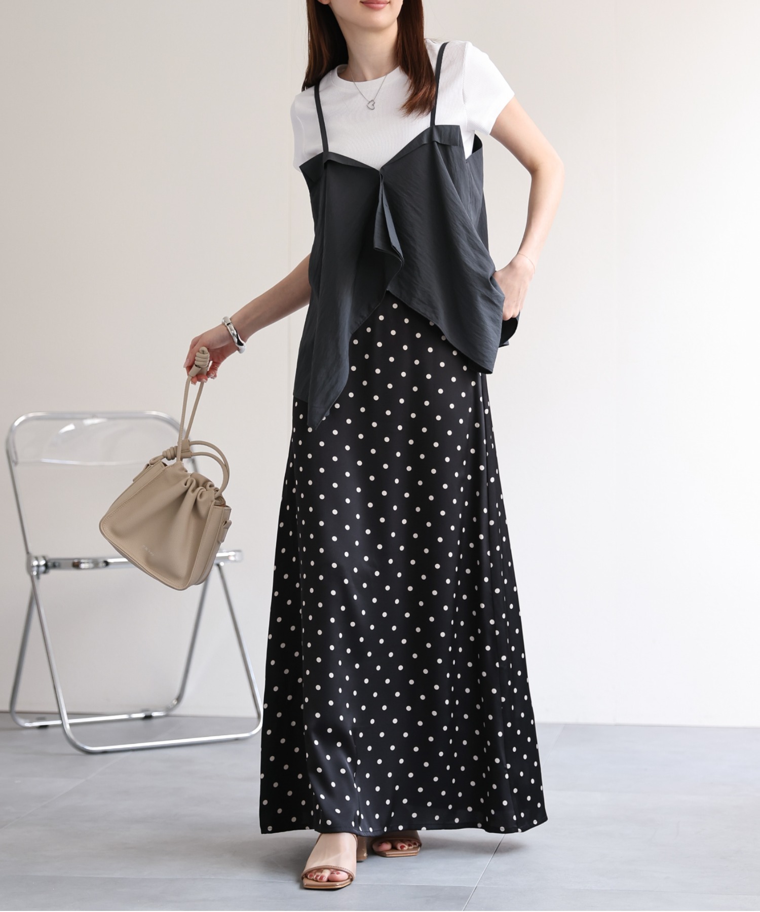model：162cm 着用サイズ：F