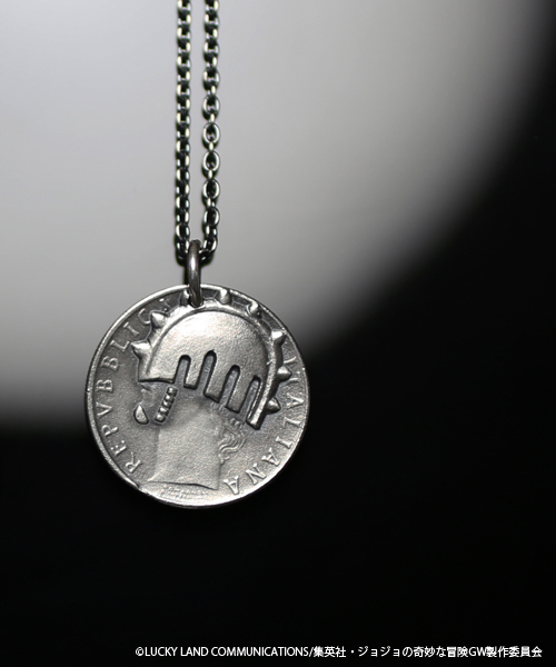 ジョジョの奇妙な冒険 コイン チャーム チェーン ネックレス ブローノ ブチャラティ ブランド コラボ アクセサリー Ginnelu Com