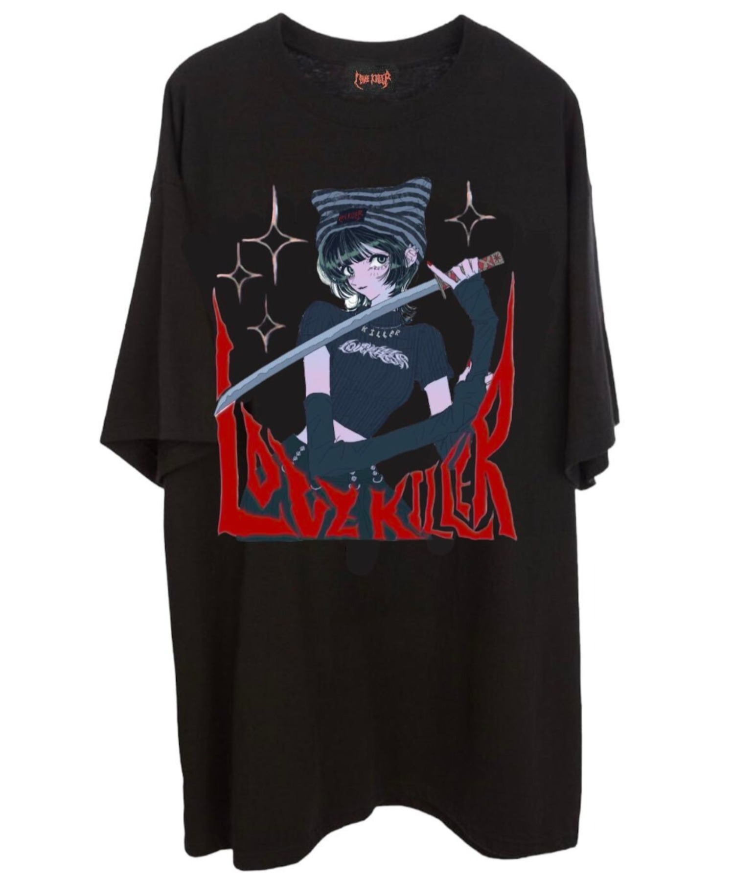 A'GEM/9 × .kom『LOVE KILLER/ラブキラー』Killer cat Graffiti Logo T-Shirt/キラー キャットグラフィティー 半袖カットソー セレクトアイテム│A'GEM/9×.KOM【公式】｜韓国・ストリートブランド通販サイト エージェムナイン  ドットケーオーエム