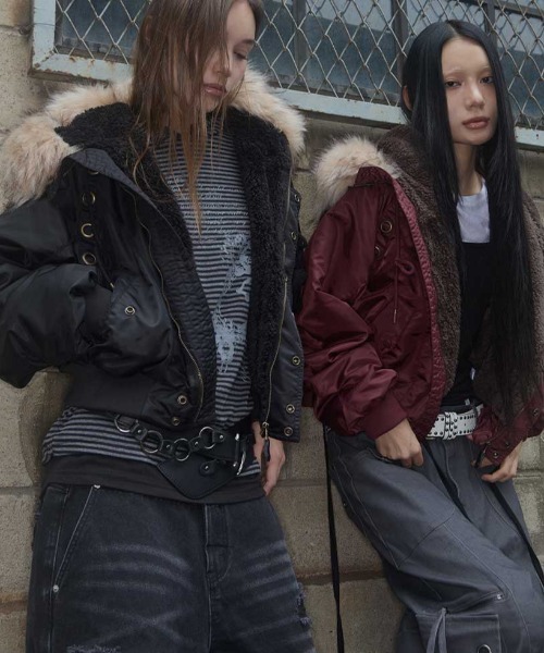 A'GEM/9 × .kom 『FANCY CLUB/ファンシークラブ』 EYELET FUR MA-1