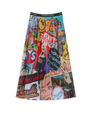 SUMMER OF 70s柄 ランダムプリーツスカート