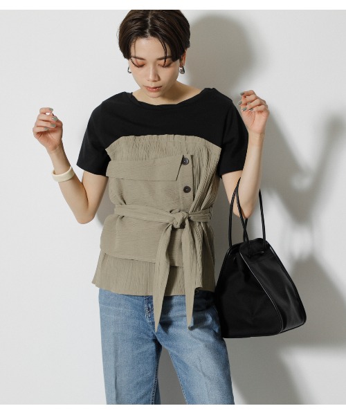 AZUL BY MOUSSYPIPING パイピングギャザーバッグ SALE 73%OFF GATHER BAG 送料0円