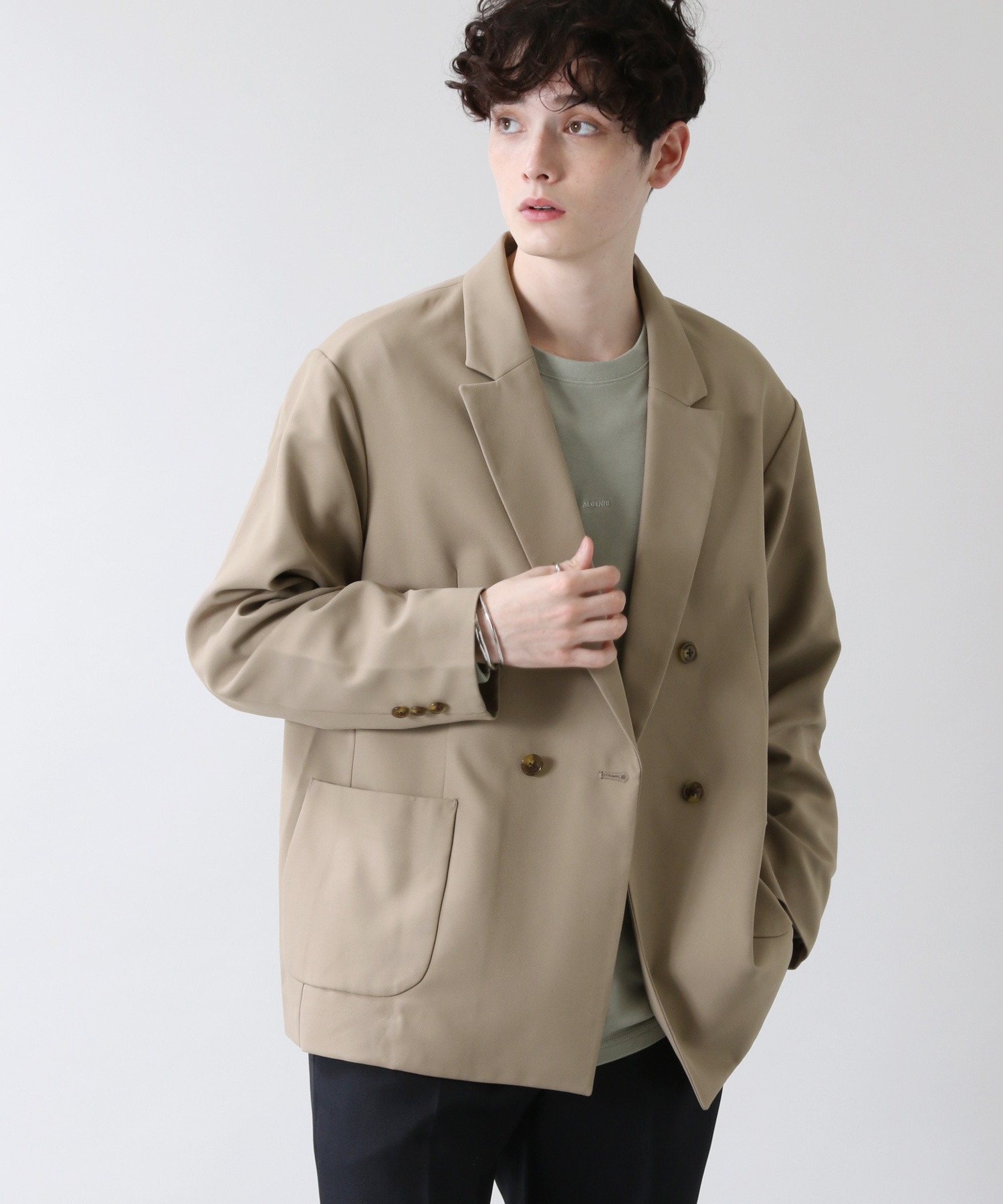 Peツイル ダブルテーラードジャケット