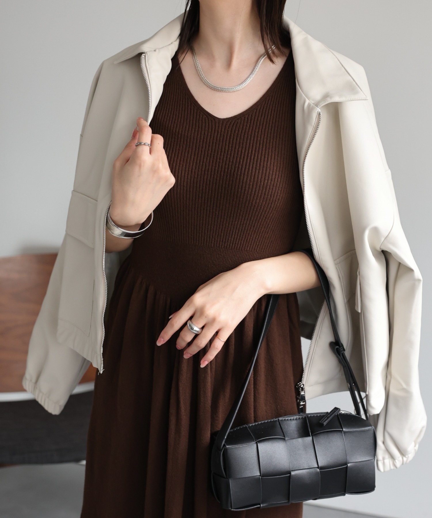 model：162cm 着用サイズ：F