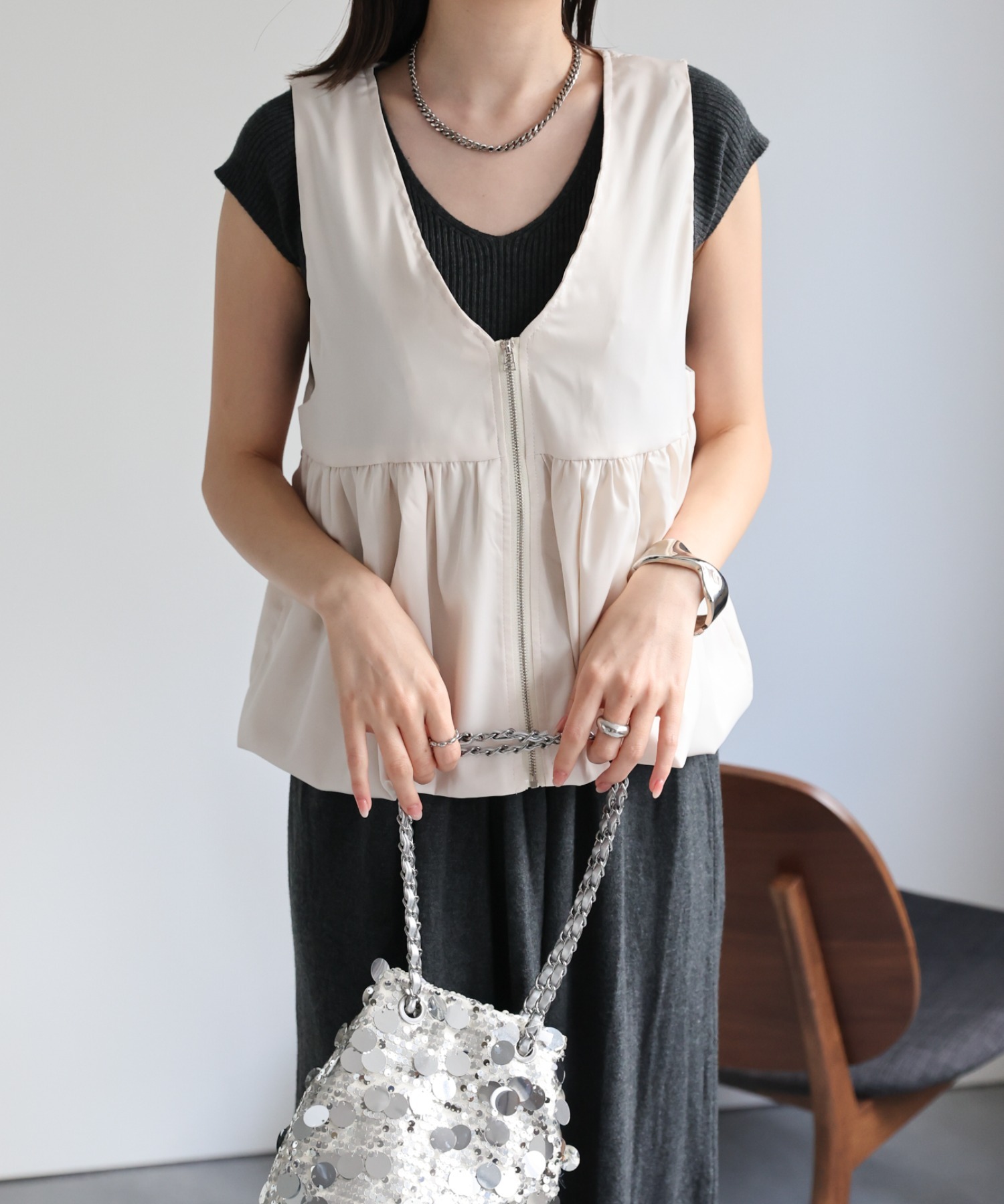model：162cm 着用サイズ：F