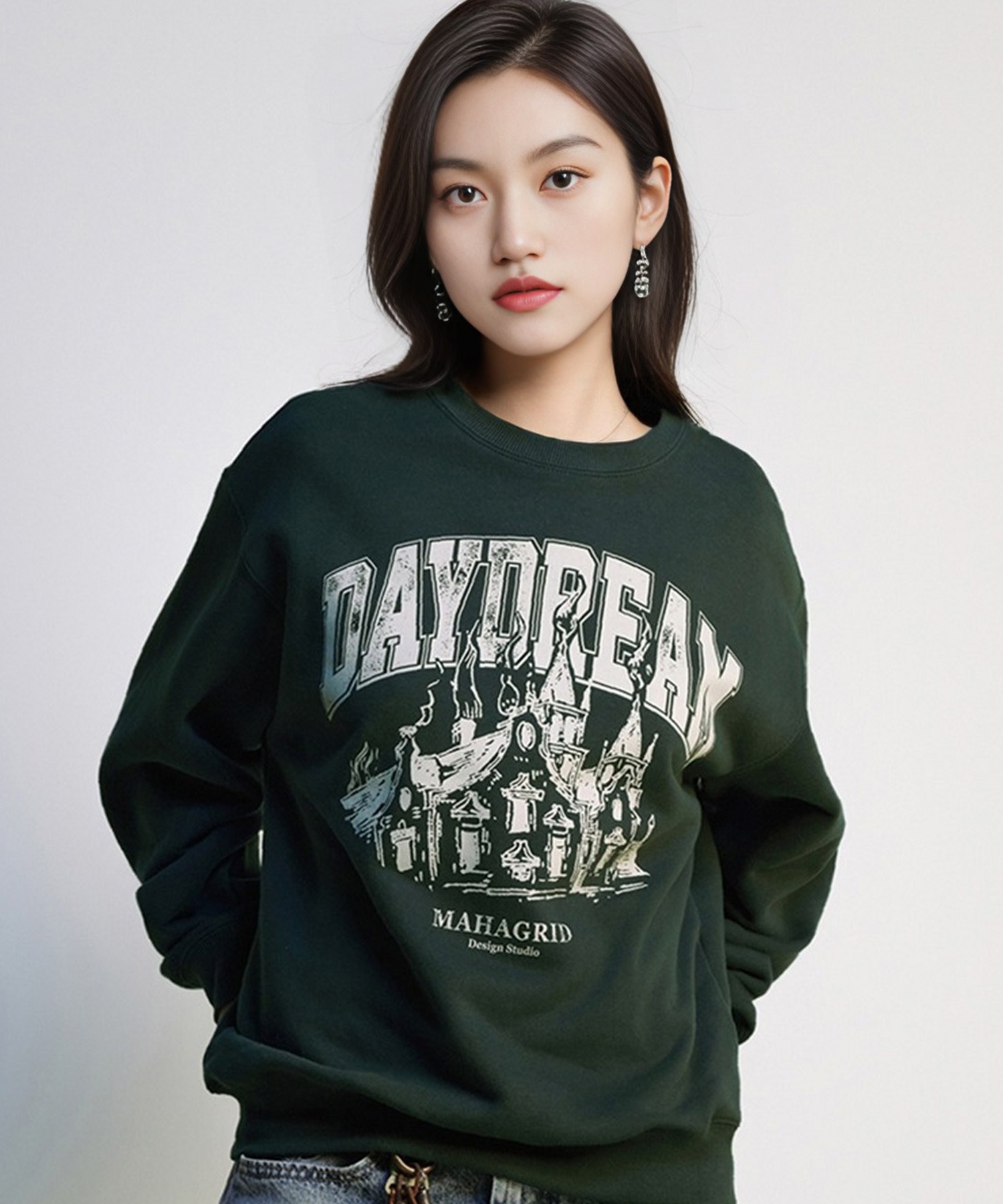 トレーナー スウェット 「mahagrid/マハグリッド」 DAYDREAM SWEATSHIRT/デイ ドリーム スウェットシャツ レディース メン mahagrid/マハグリッド』 DAYDREAM SWEATSHIRT/デイ ドリーム