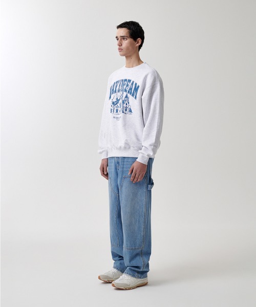 mahagrid マハグリッド ブルー ユニセックス 韓国 ストリート スウェット mahagrid/マハグリッド』LAUNDRY SWEATSHIRT/ランドリー スウェット