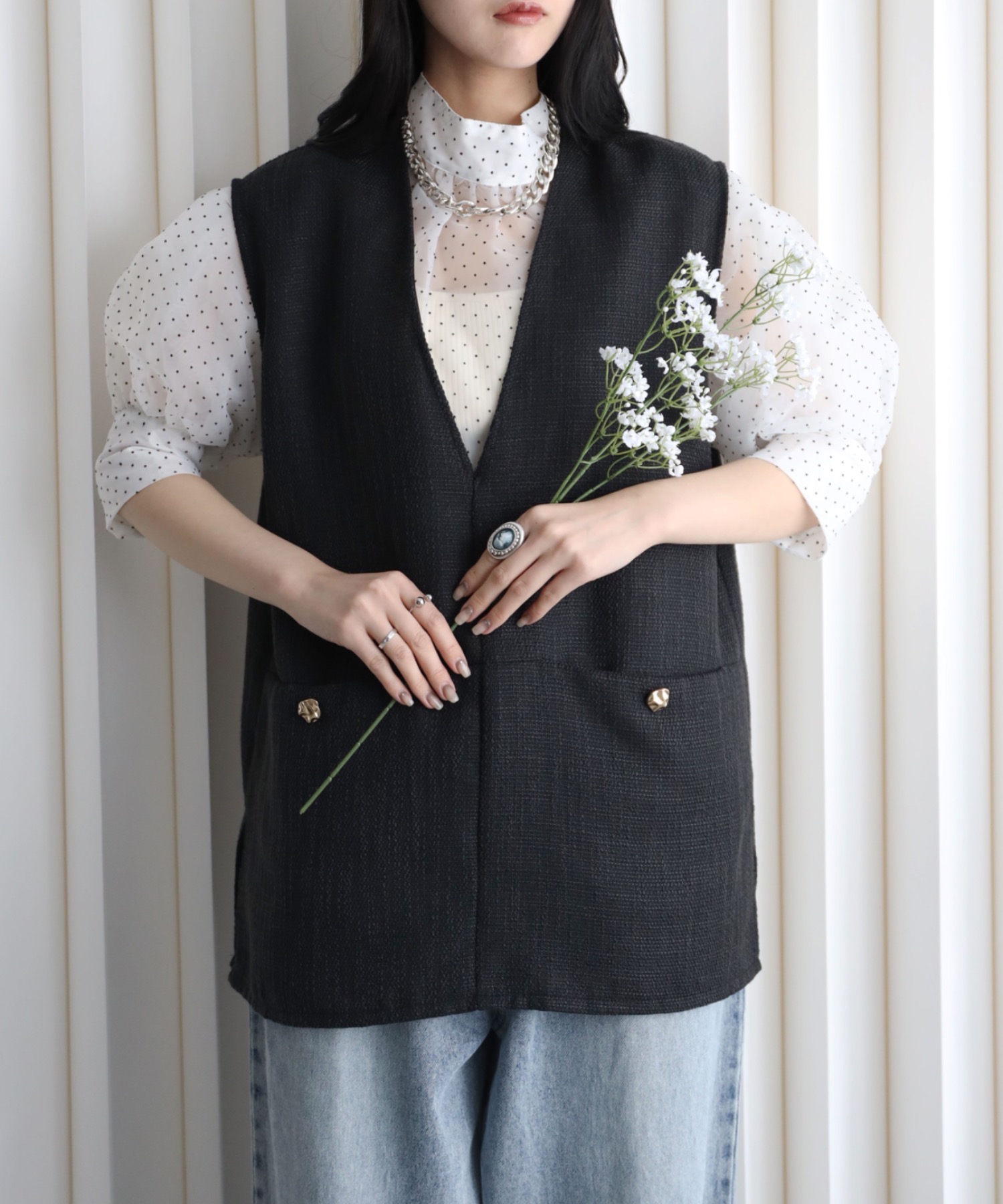 model：164cm. 着用サイズ：FREE