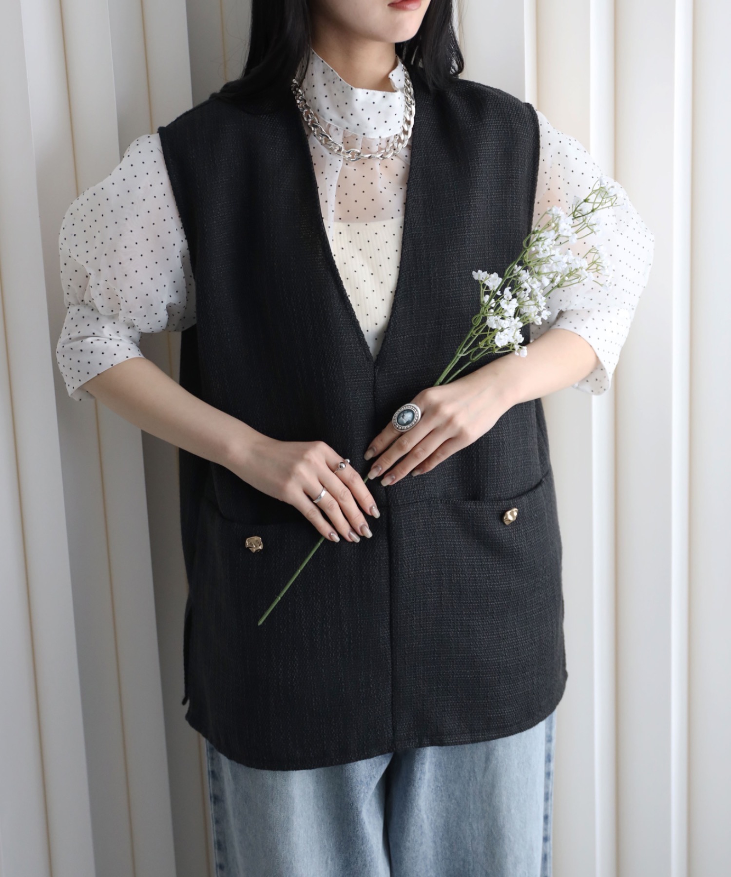 model：164cm. 着用サイズ：FREE