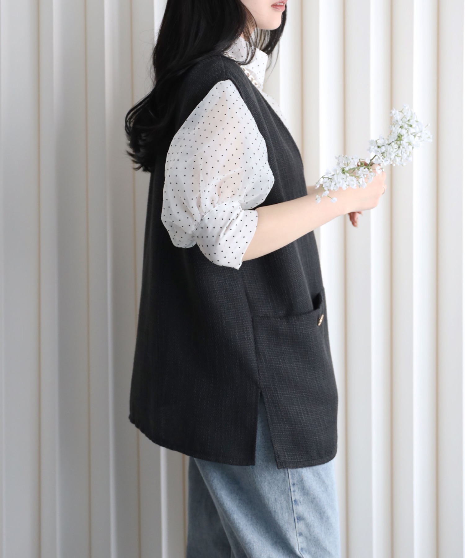 model：164cm. 着用サイズ：FREE