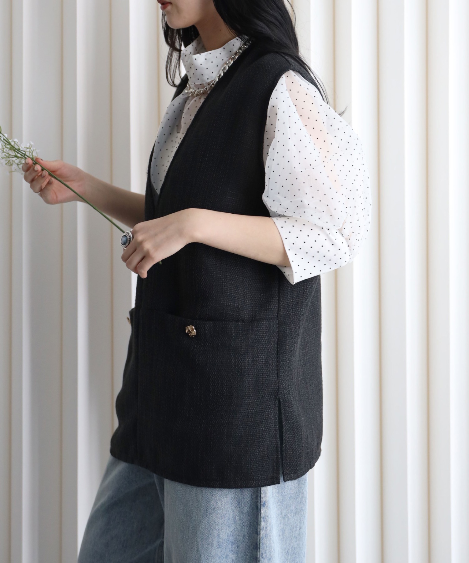 model：164cm. 着用サイズ：FREE