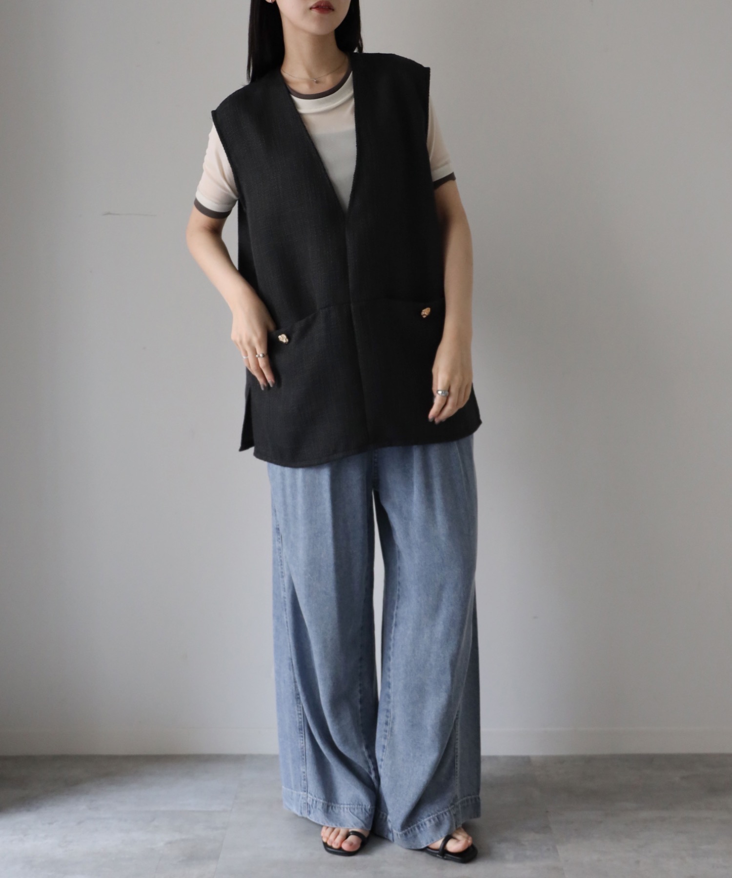 model：164cm. 着用サイズ：FREE