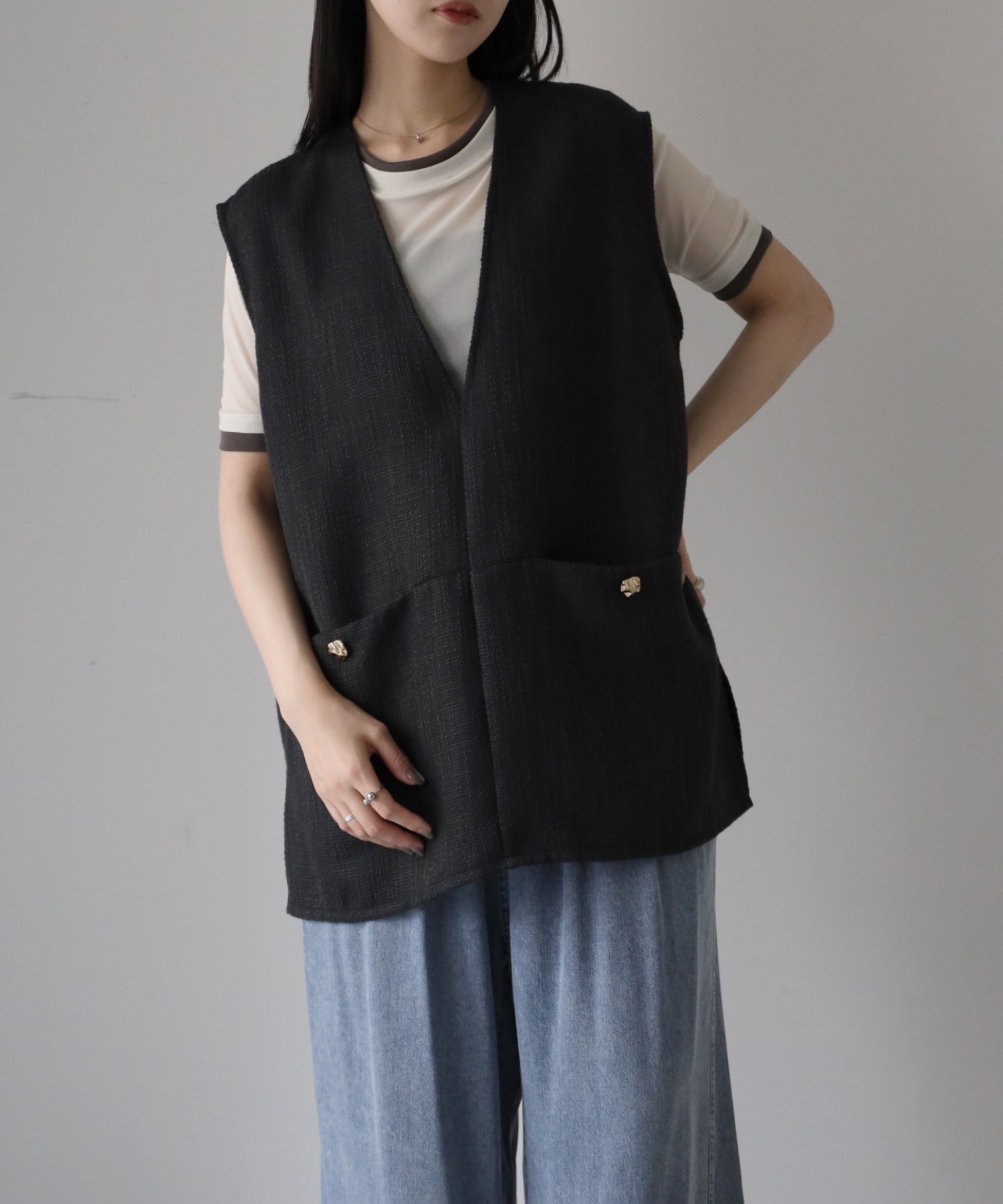 model：164cm. 着用サイズ：FREE