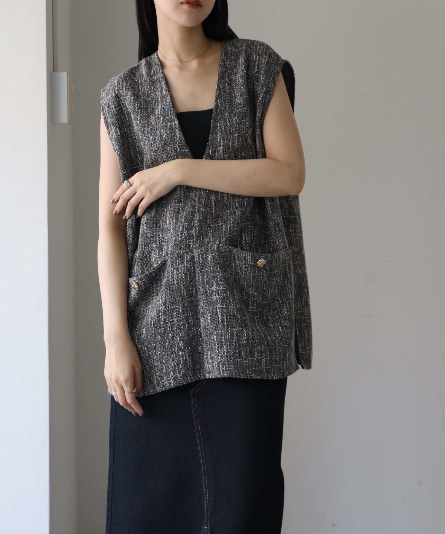 model：164cm. 着用サイズ：FREE