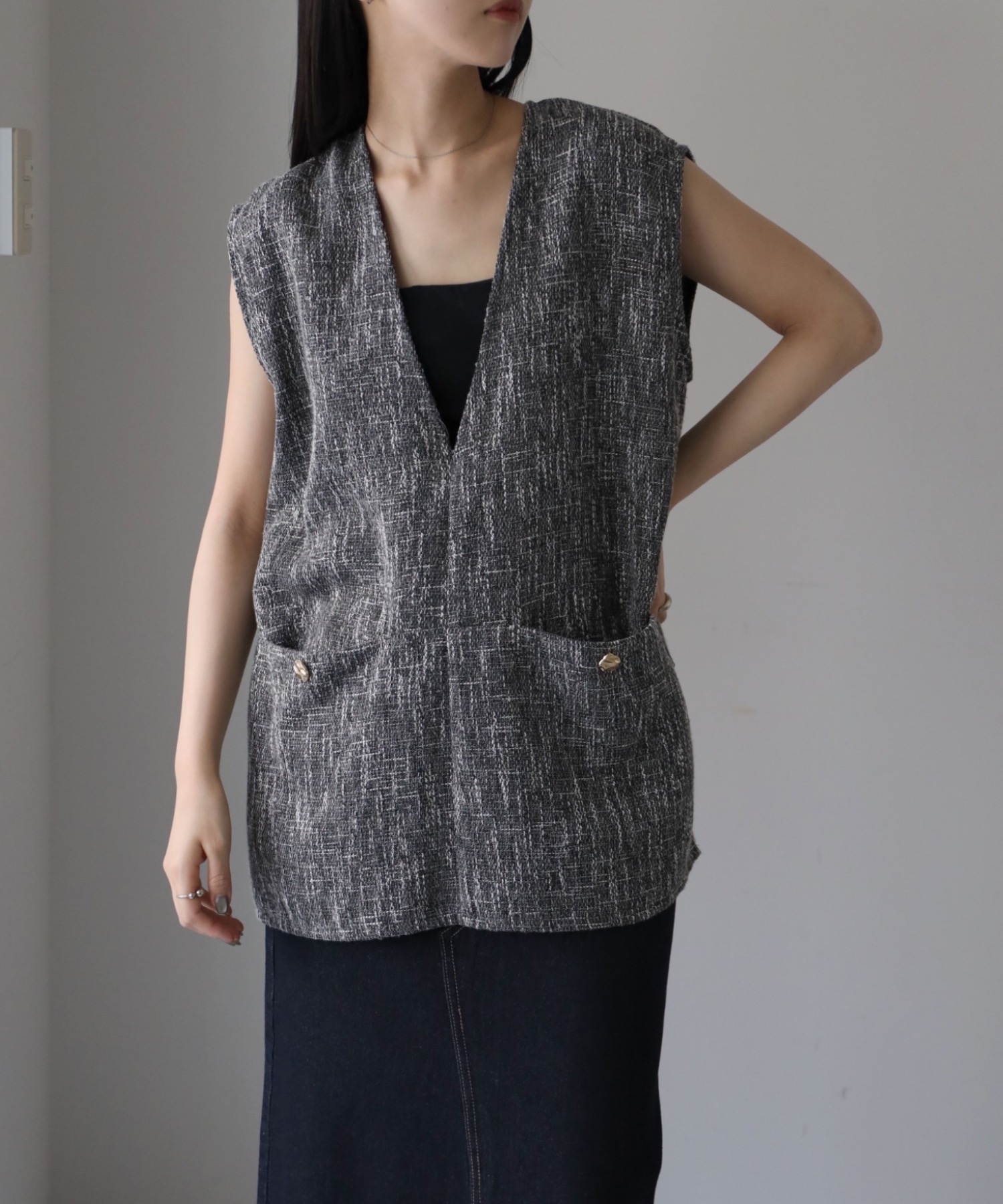 model：164cm. 着用サイズ：FREE