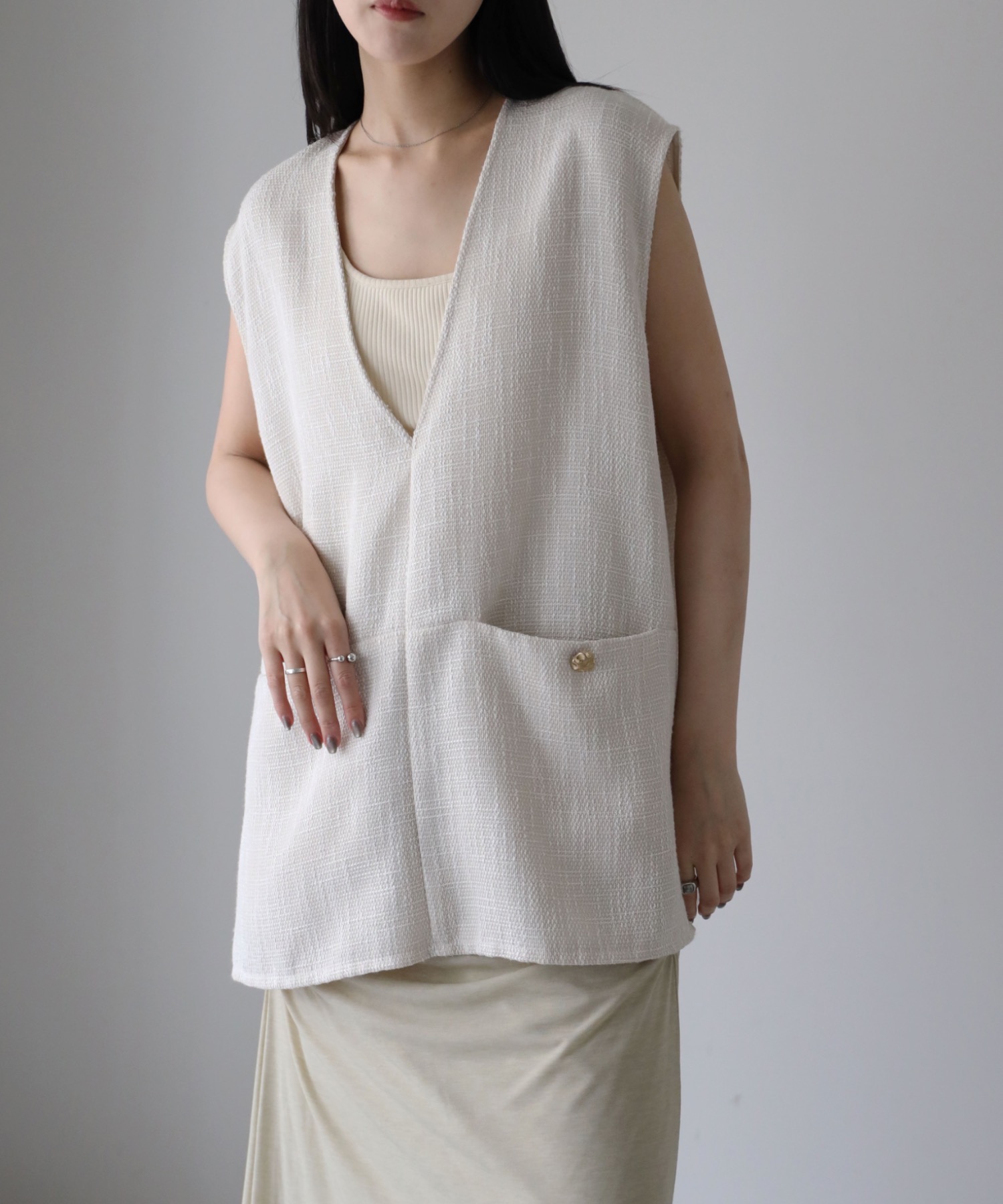 model：164cm. 着用サイズ：FREE