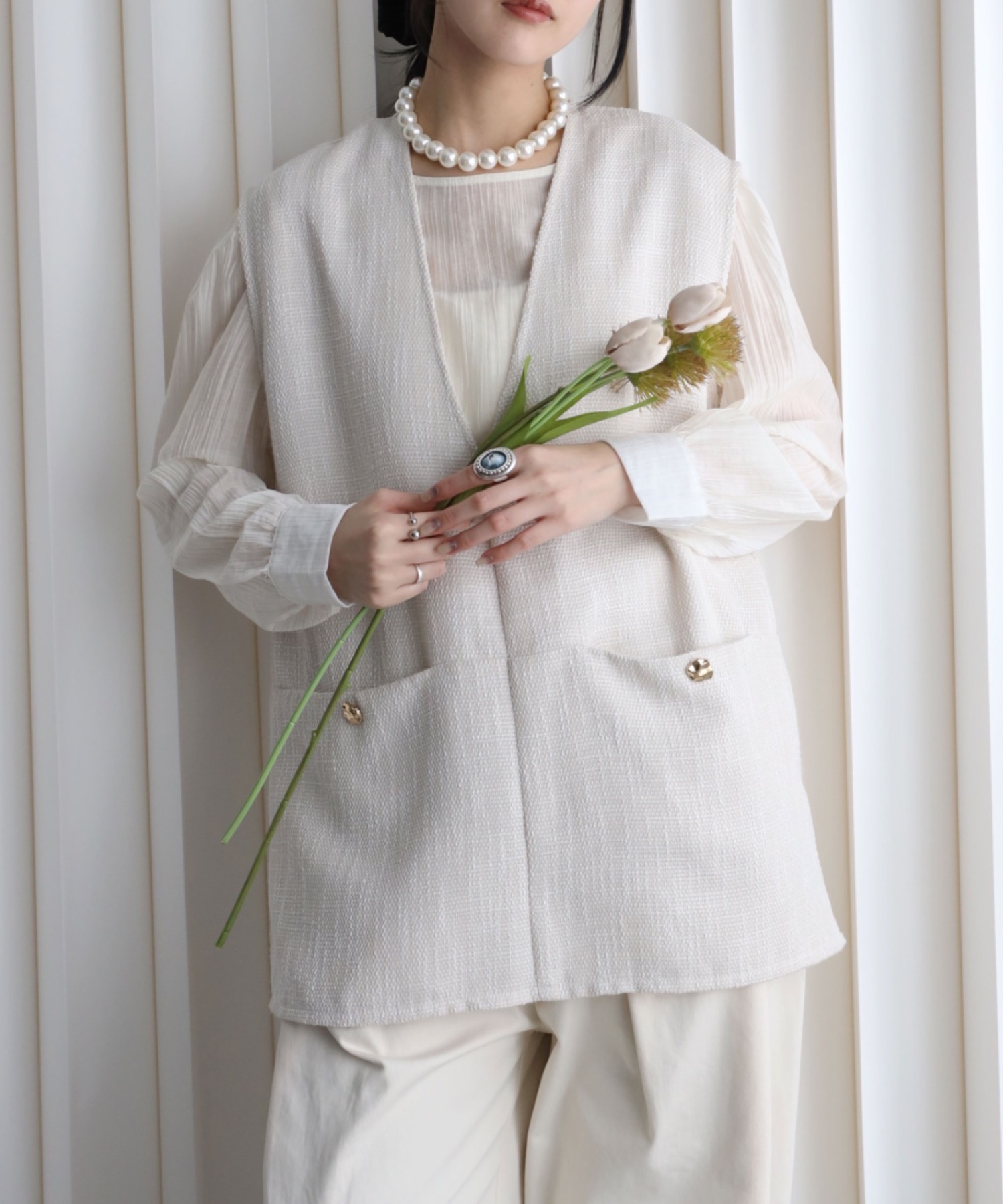 model：164cm. 着用サイズ：FREE