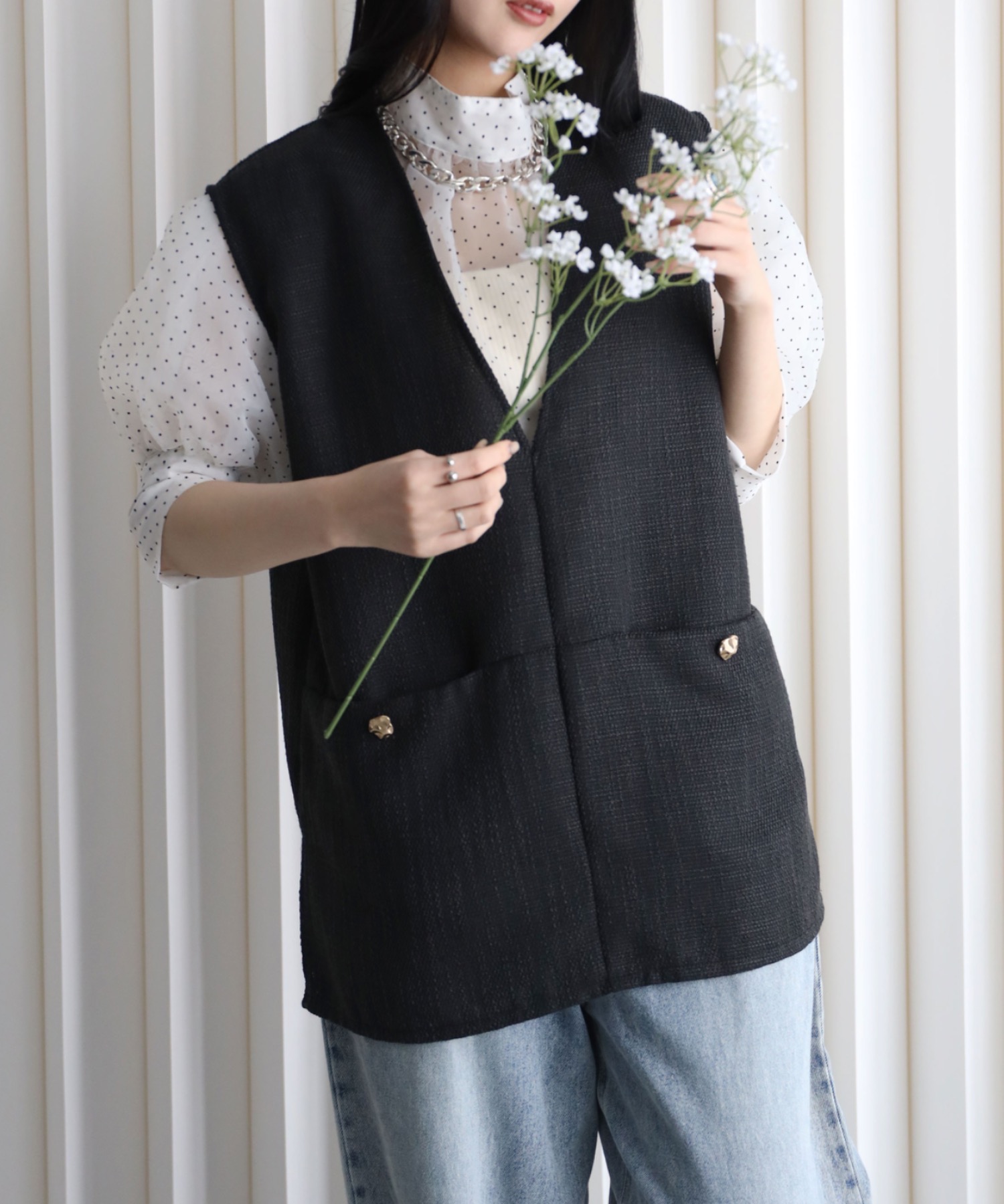 model：164cm. 着用サイズ：FREE