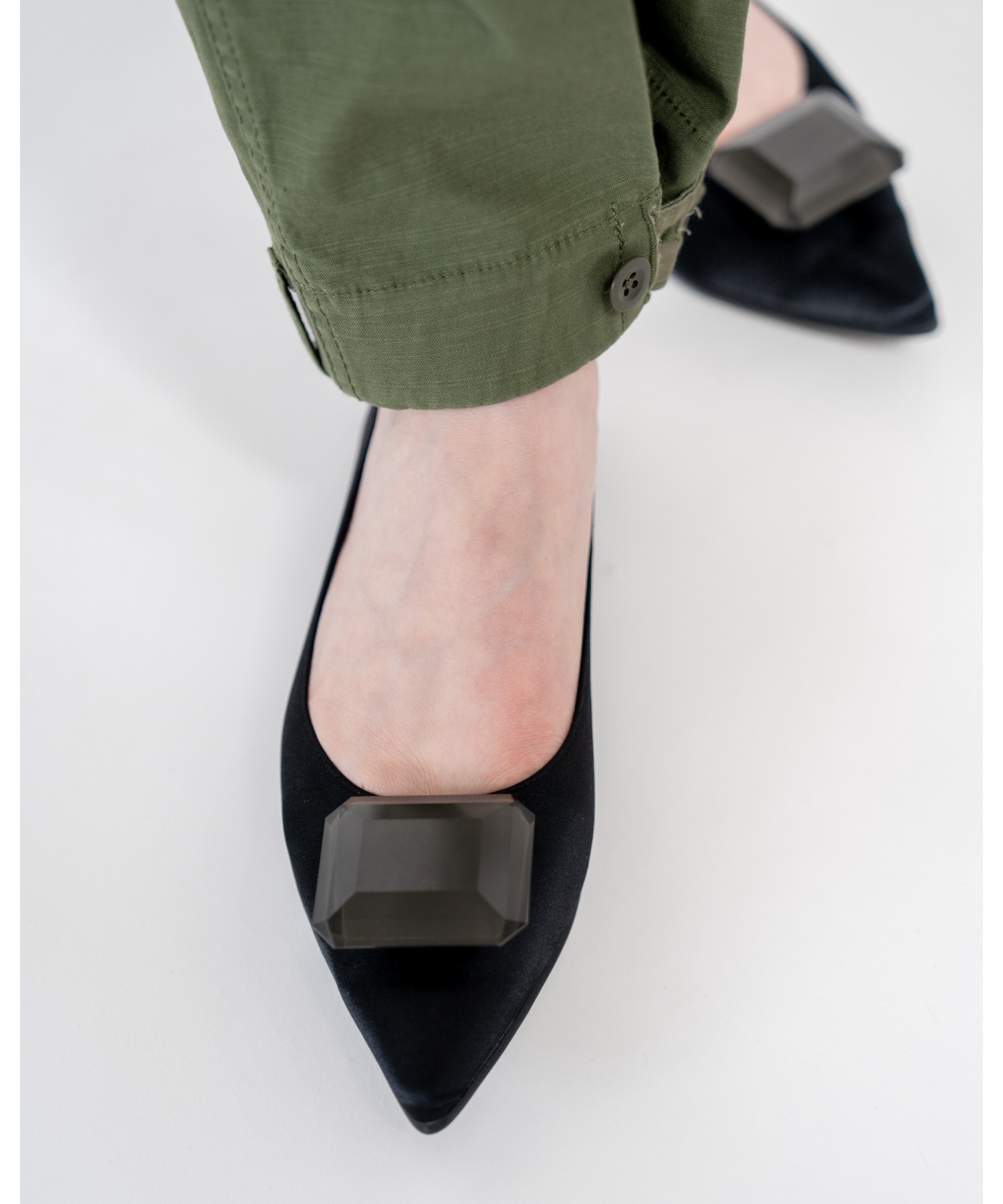 ポインテッドフラットビジューパンプス ビジューフラットポインテッドトゥパンプス [I2476] - レディース