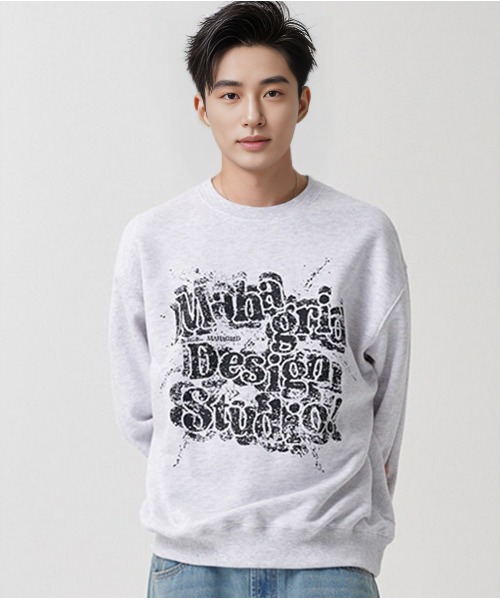 トレーナー スウェット 「mahagrid/マハグリッド」 SPLATTER SWEATSHIRT/スプラッター スウェットシャツ レディース メンズ mahagrid/マハグリッド』 SPLATTER SWEATSHIRT/スプラッター