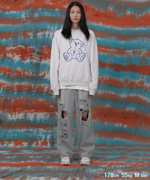 A'GEM/9 × .kom『ISTKUNST/イストクンスト』THUNDER BEAR SWEATSHIRTS