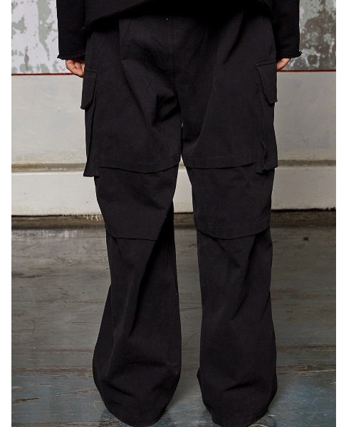 A'GEM/9 × .kom『WOOALONG/ウアロン』Big pocket wide cargo pants