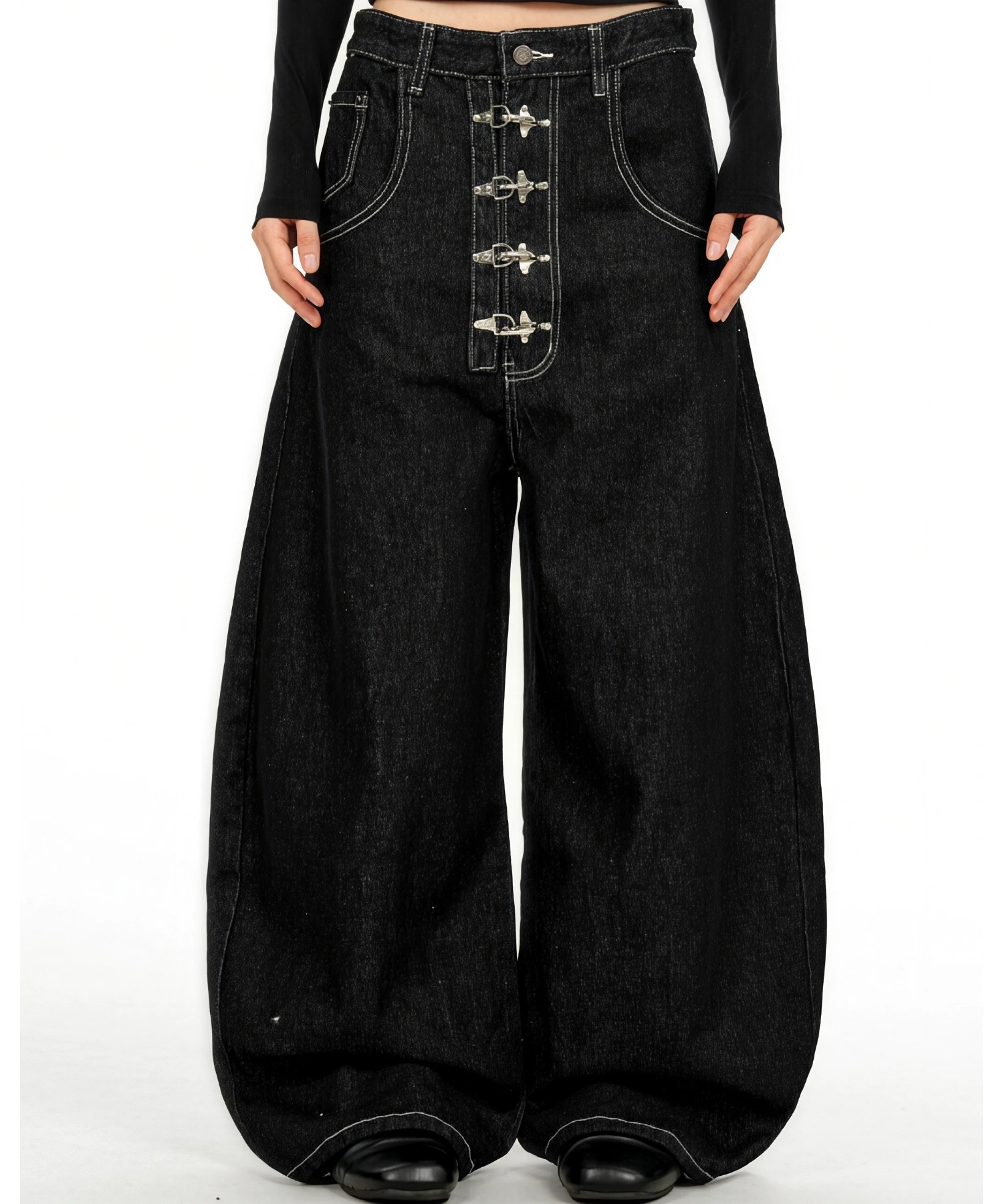 A'GEM/9 × .kom 『A'gem/エージェム』Fireman Hook Balloon Wide Denim