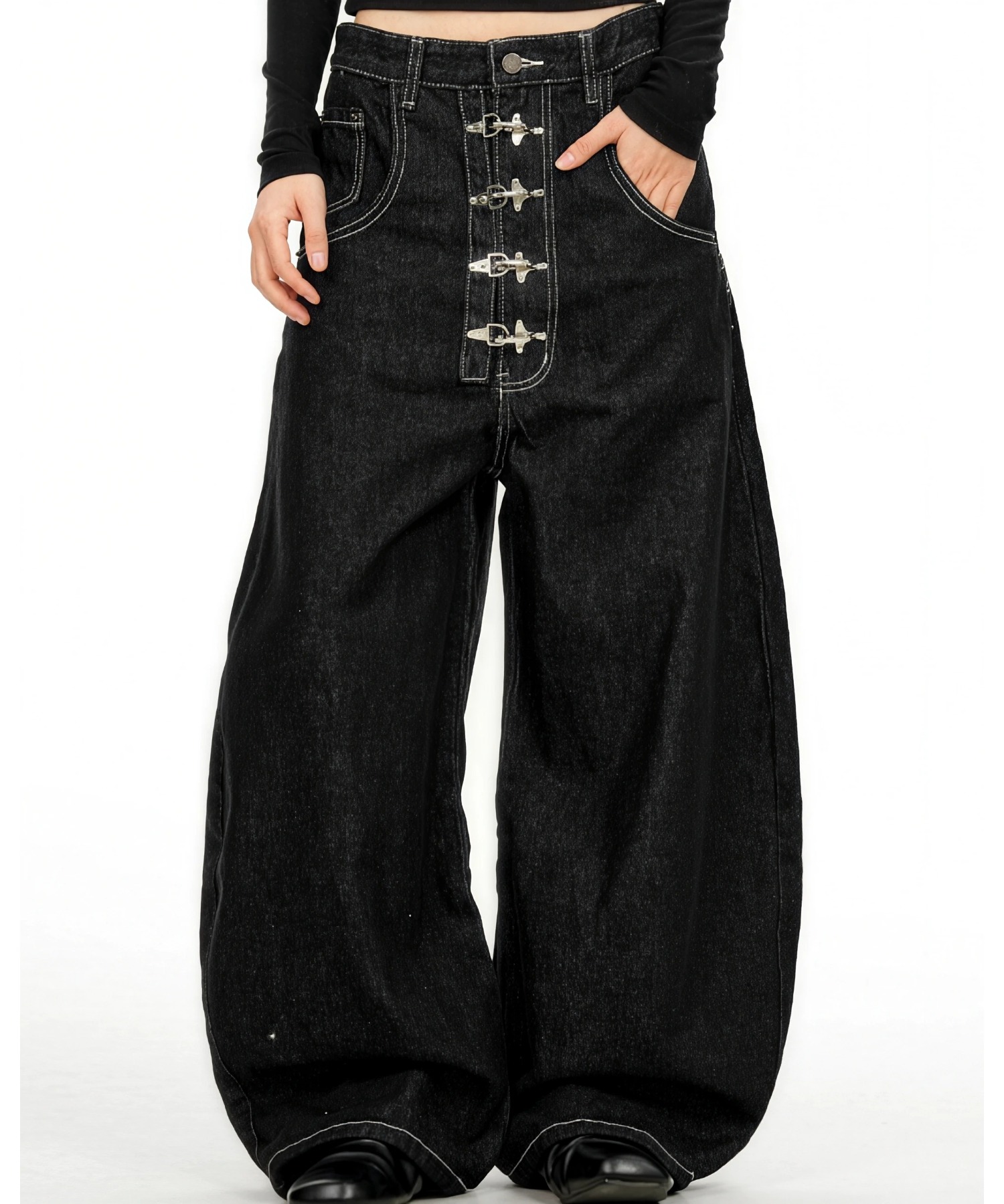 A'GEM/9 × .kom 『A'gem/エージェム』Fireman Hook Balloon Wide Denim