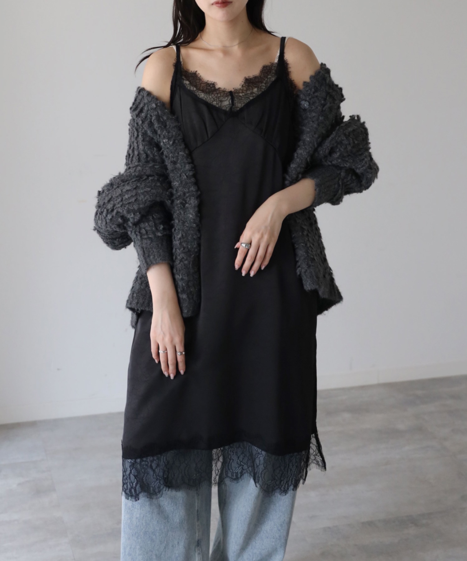 model：164cm. 着用サイズ：FREE