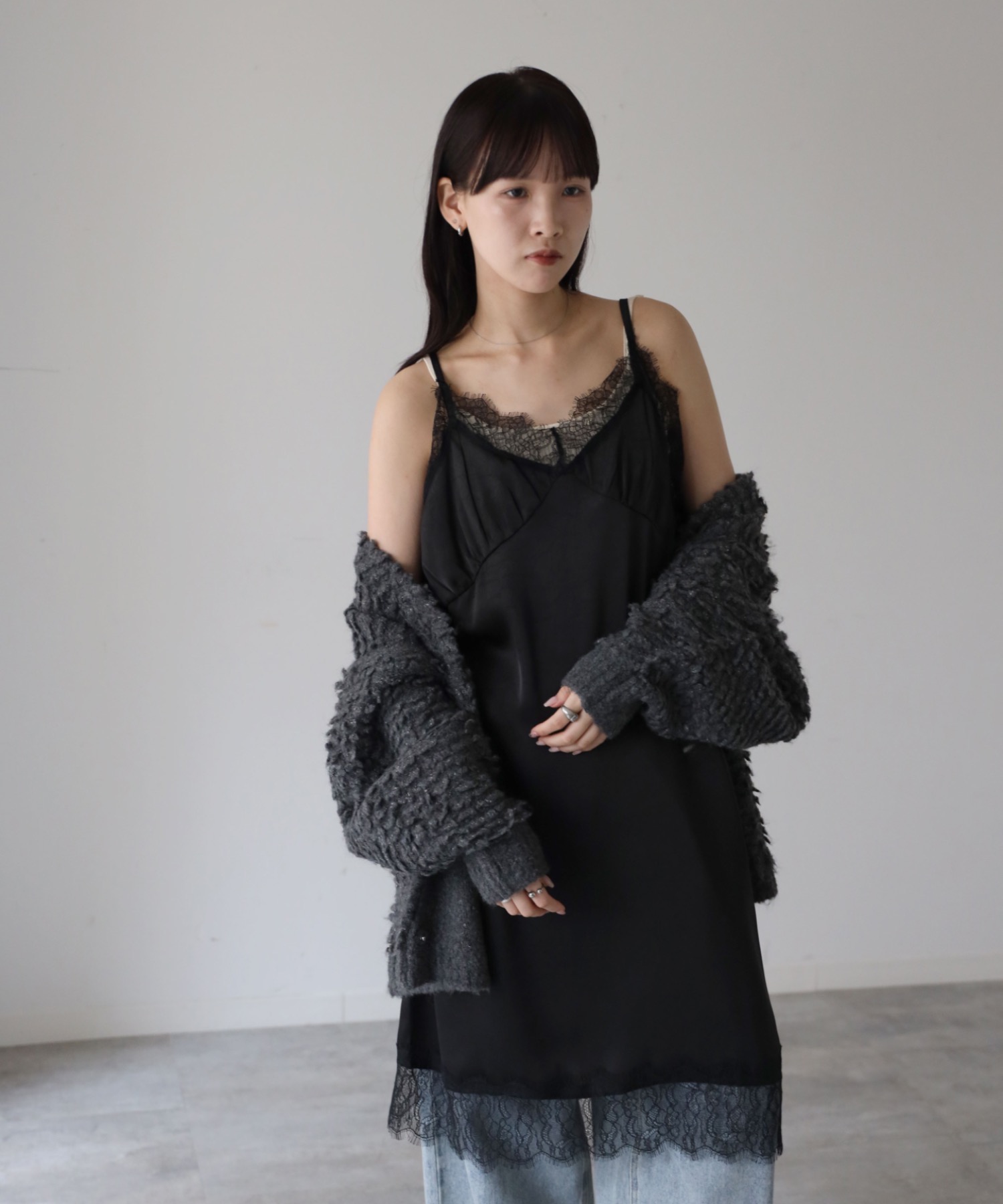 model：164cm. 着用サイズ：FREE