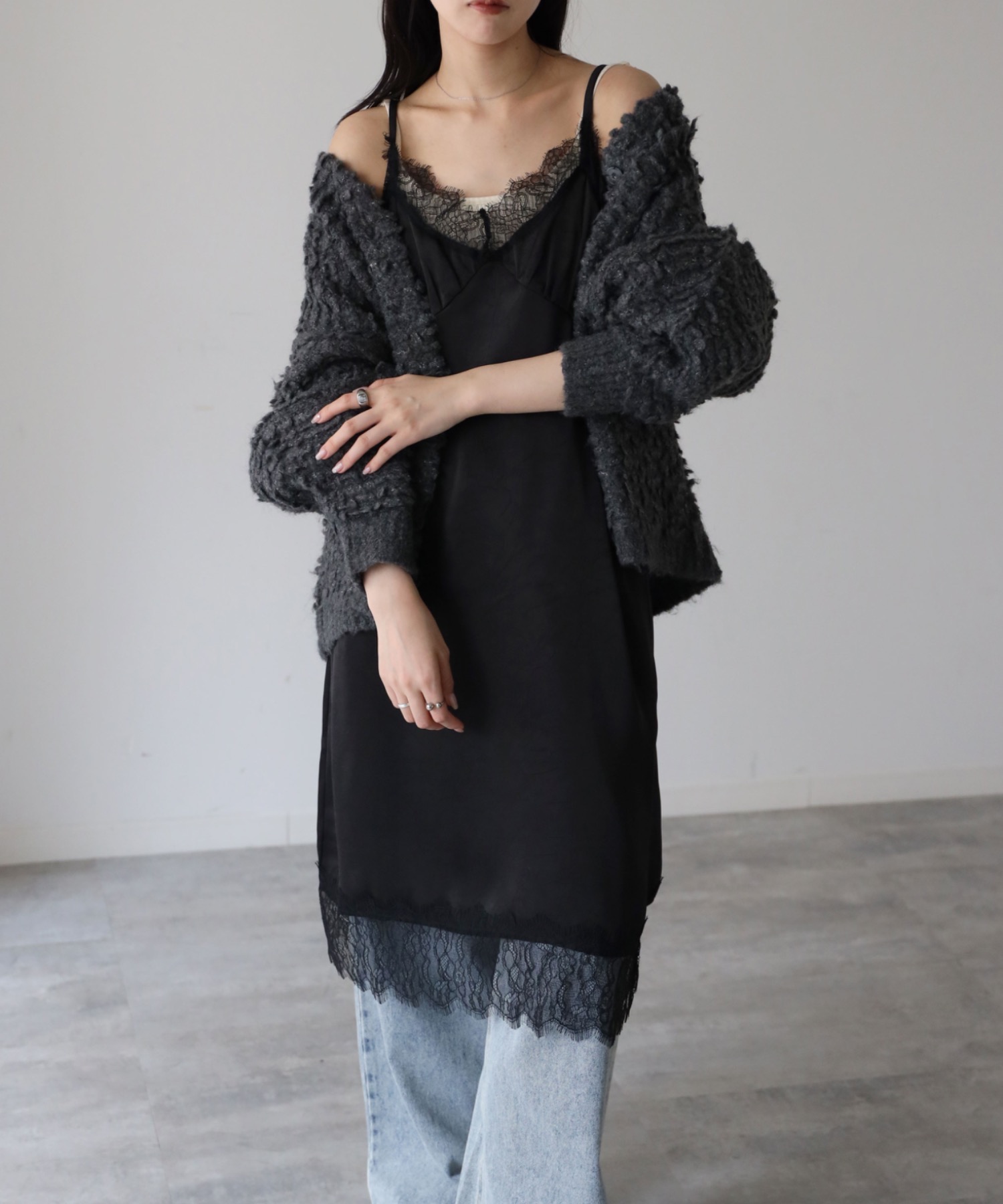 model：164cm. 着用サイズ：FREE