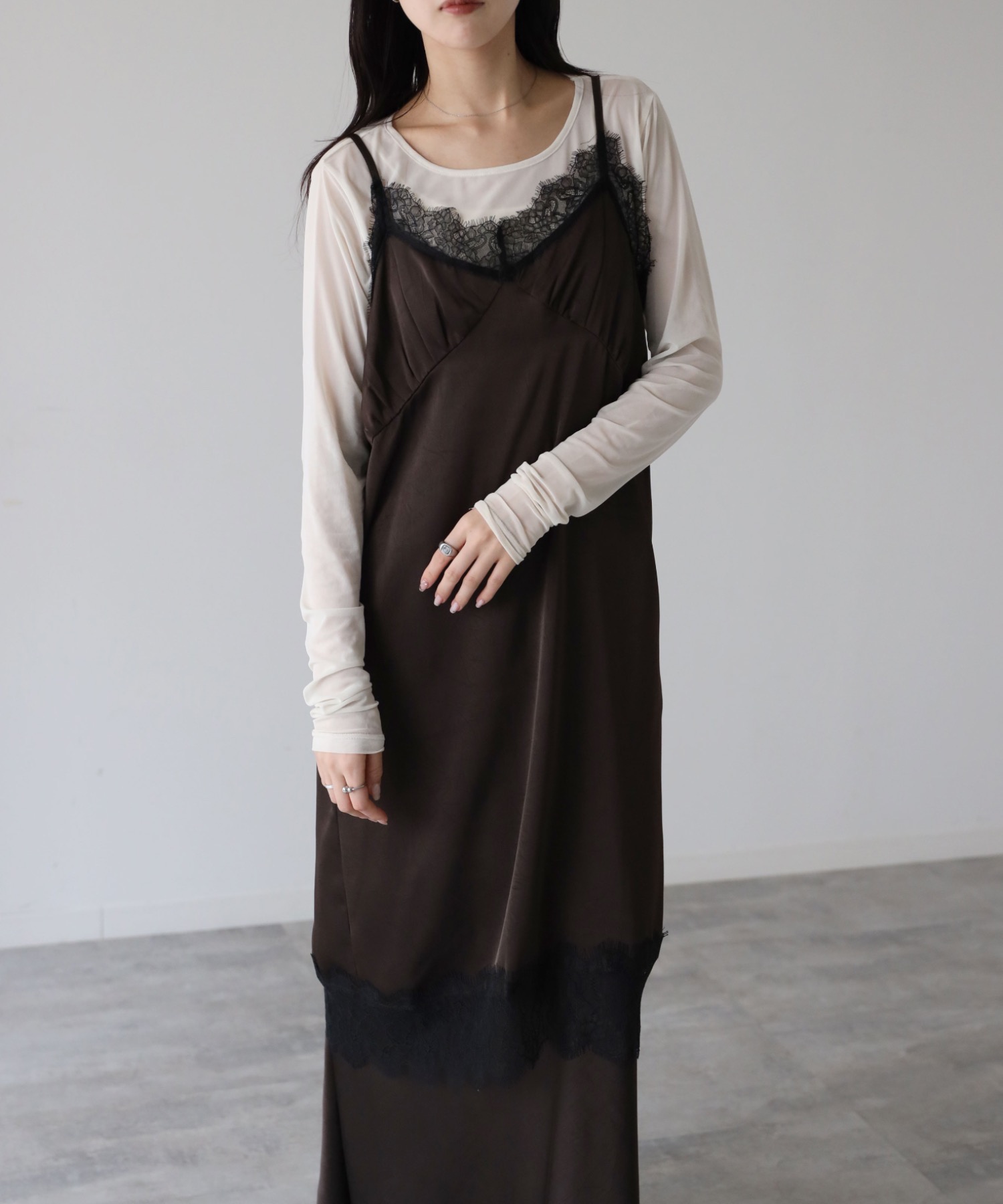 model：164cm. 着用サイズ：FREE