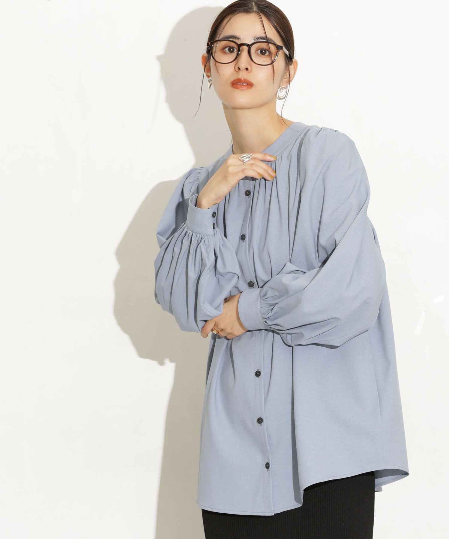 前後2Way ボリュームスリーブブラウス