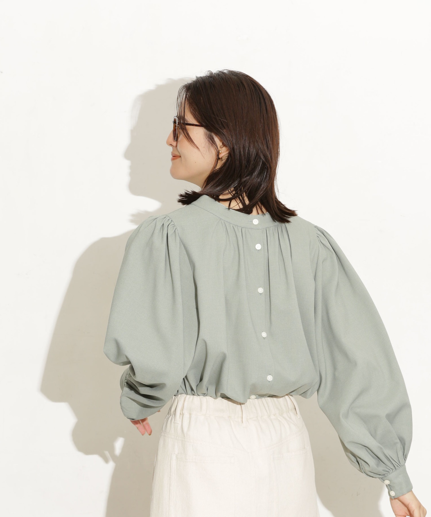 前後2Way ボリュームスリーブブラウス