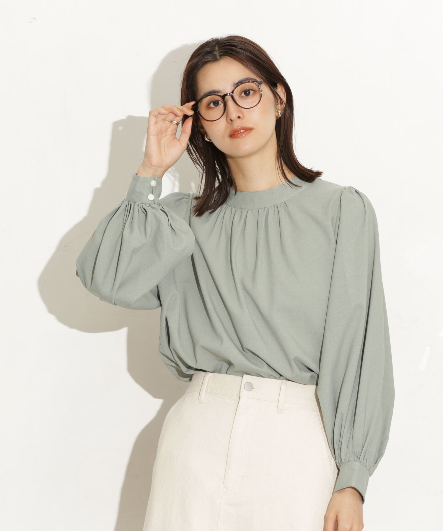 前後2Way ボリュームスリーブブラウス