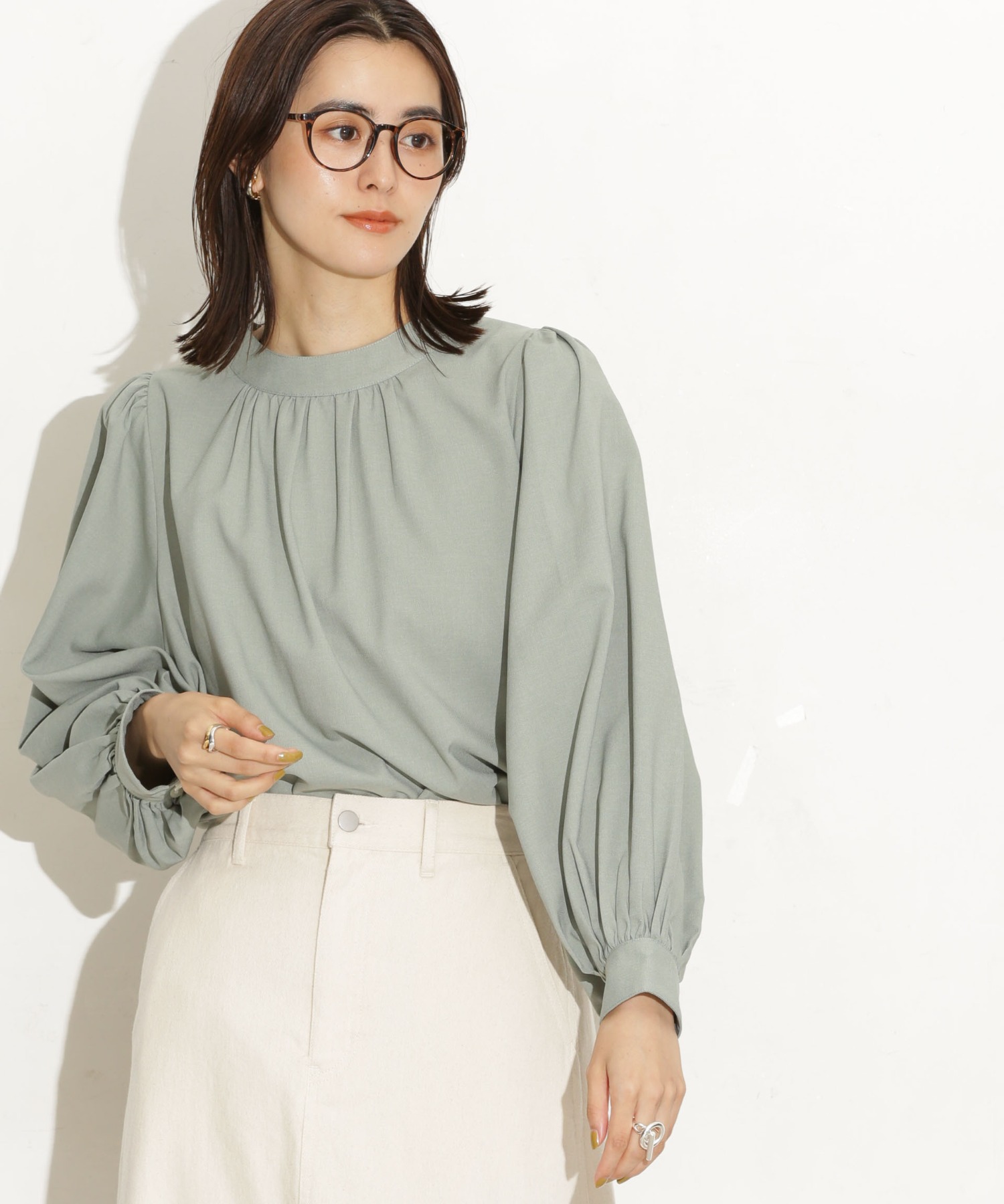 前後2Way ボリュームスリーブブラウス