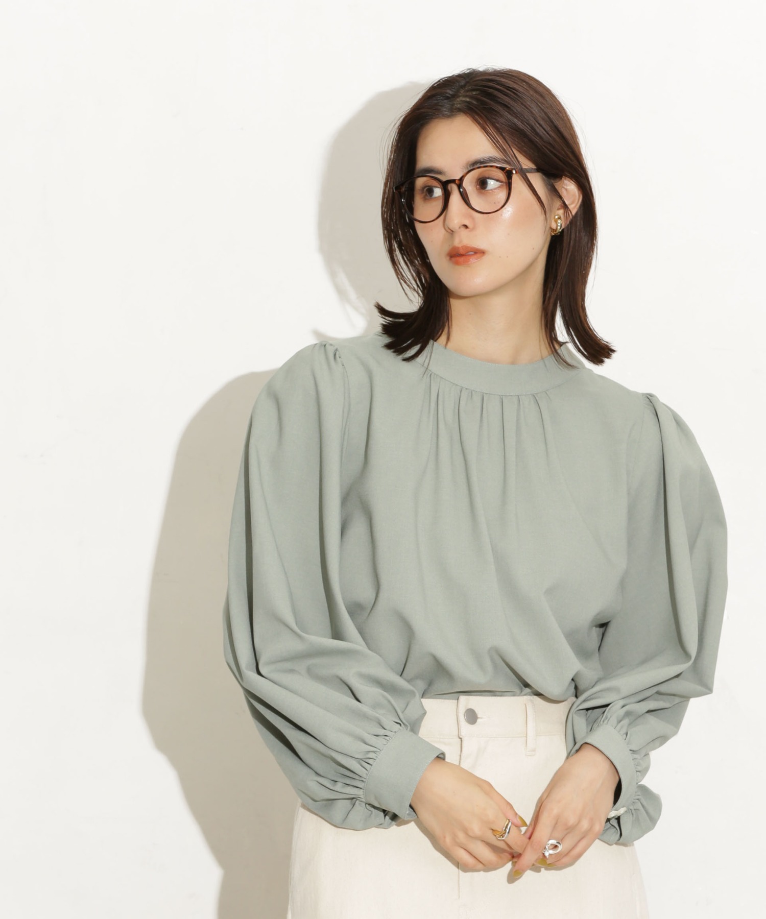 前後2Way ボリュームスリーブブラウス