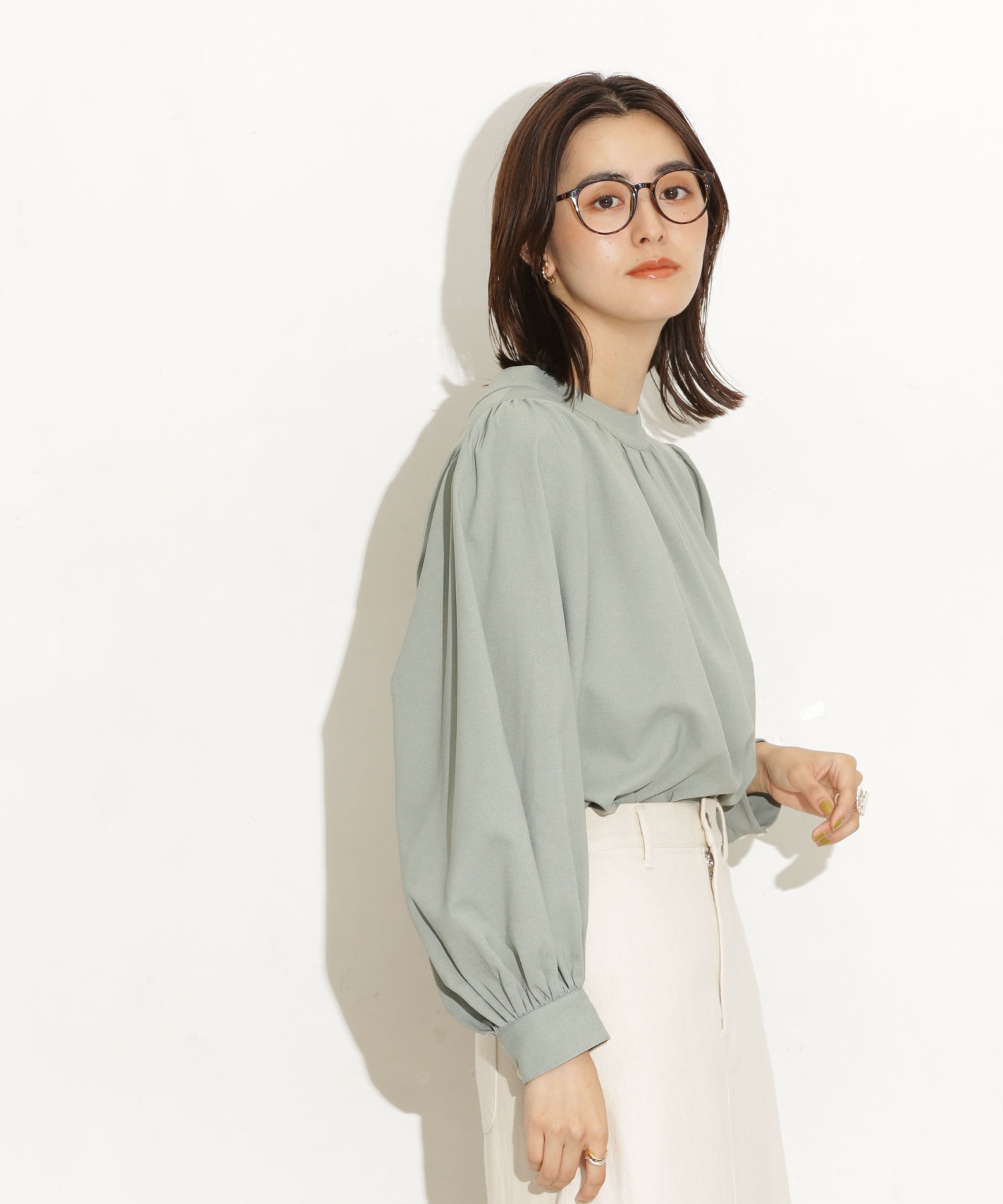 前後2Way ボリュームスリーブブラウス