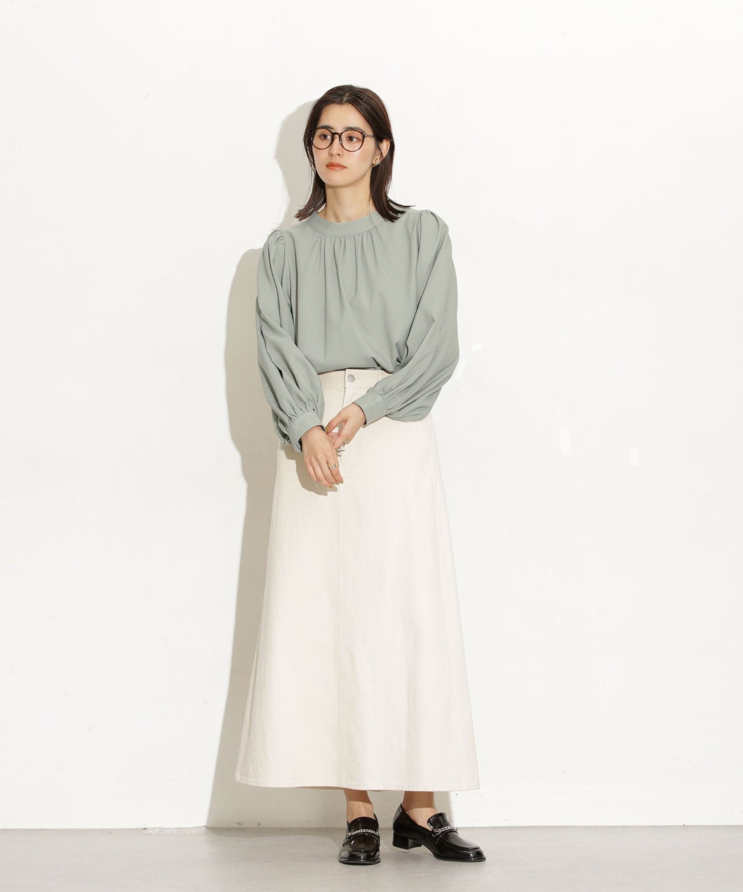 前後2Way ボリュームスリーブブラウス